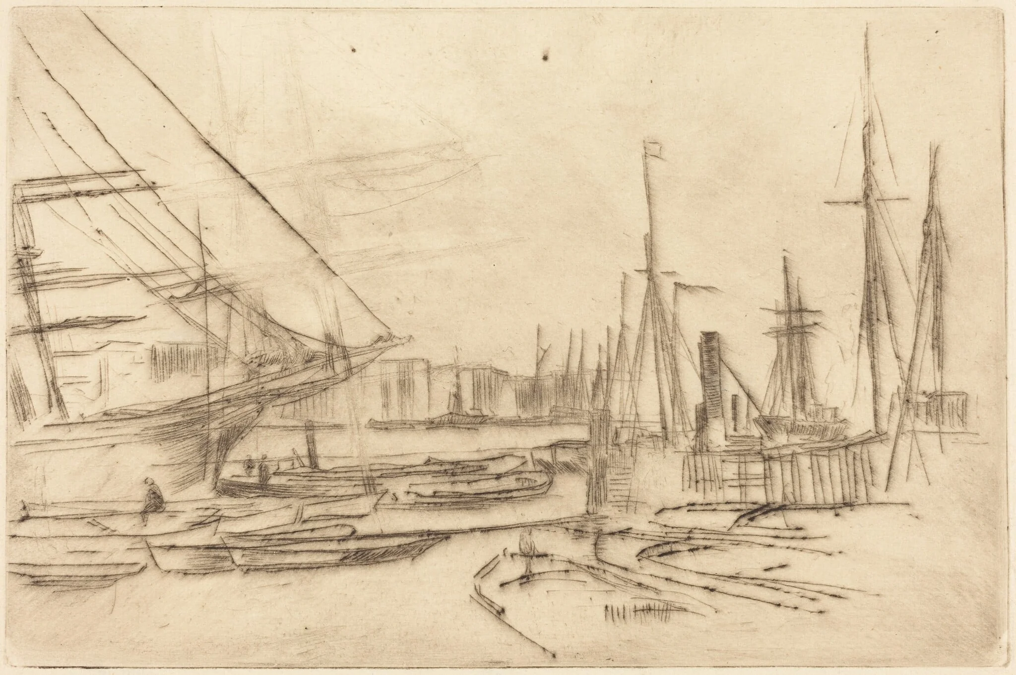 A Sketch from Billingsgate, by James McNeill Whistler, ink, 1878