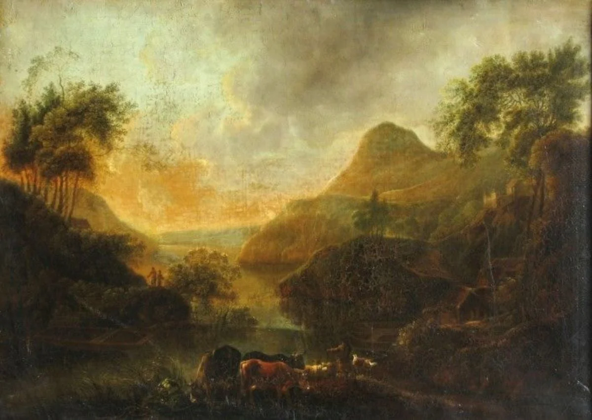 Peisaj cu vite ; pandant: Peisaj cu vas cu pânze, by Johann Jakob Schalch, unspecified