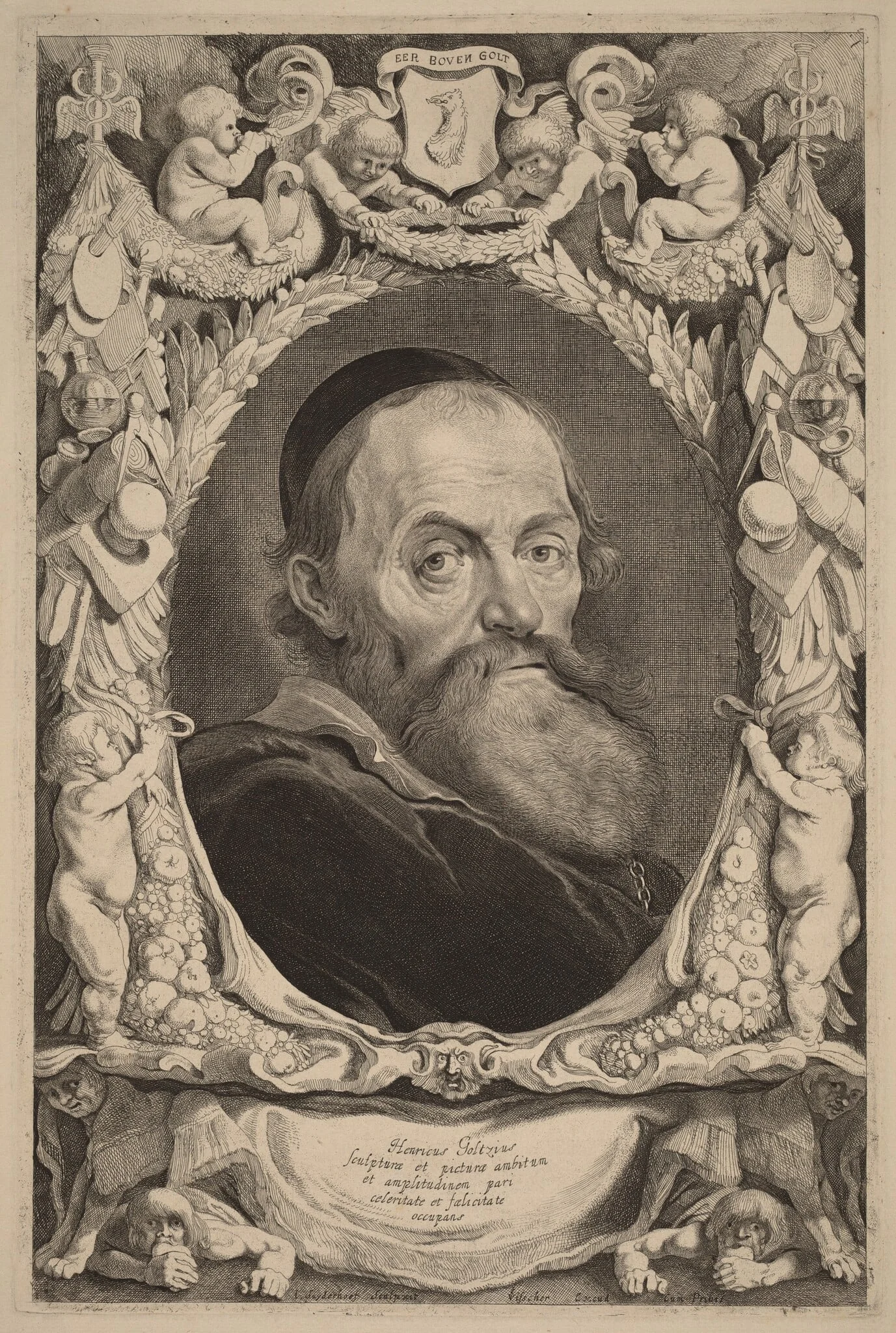 Hendrick Goltzius, by Jonas Suyderhoff, ink, 1649