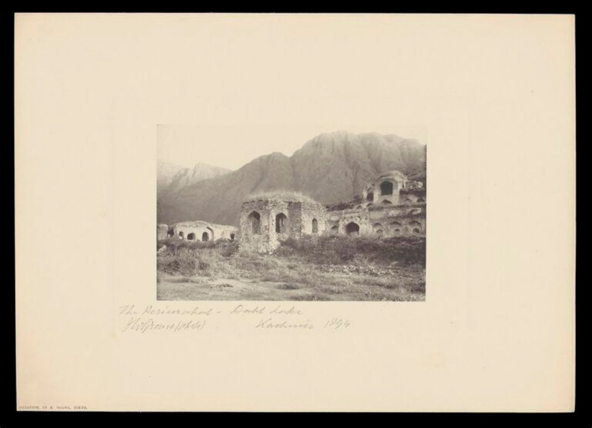 The Pari Mahal, Dahl Lake, Kashmir, by J.W. Groves, photographic, 1894