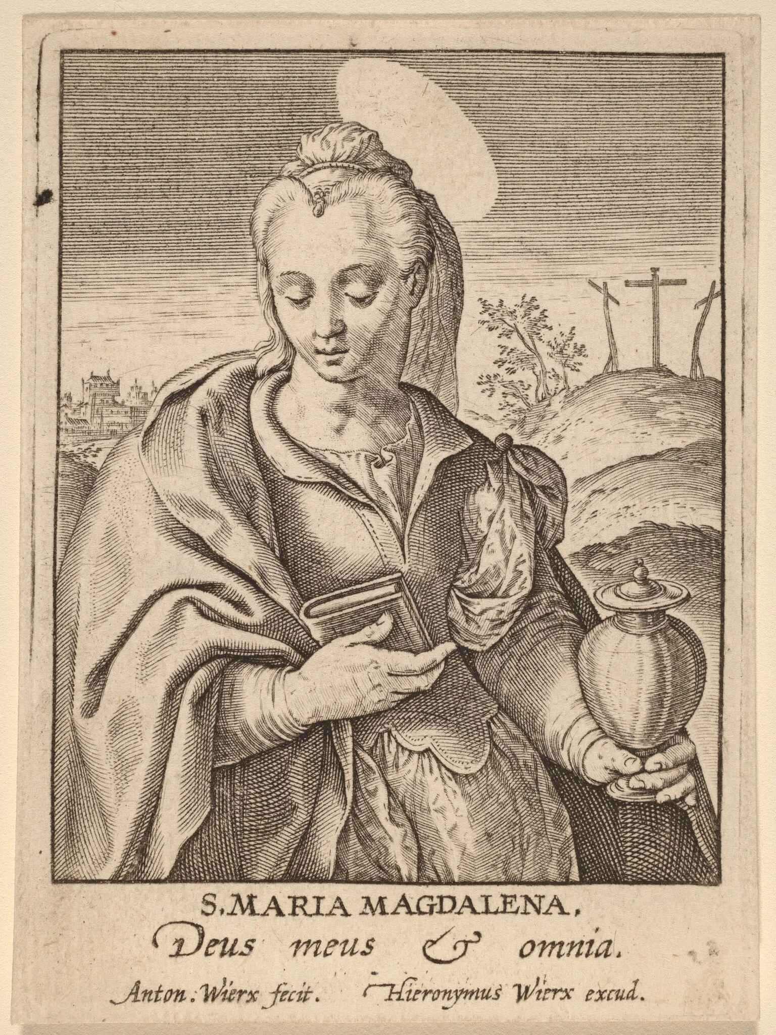 S. Maria Magdalena, by Anton Wierix, ink, 1588