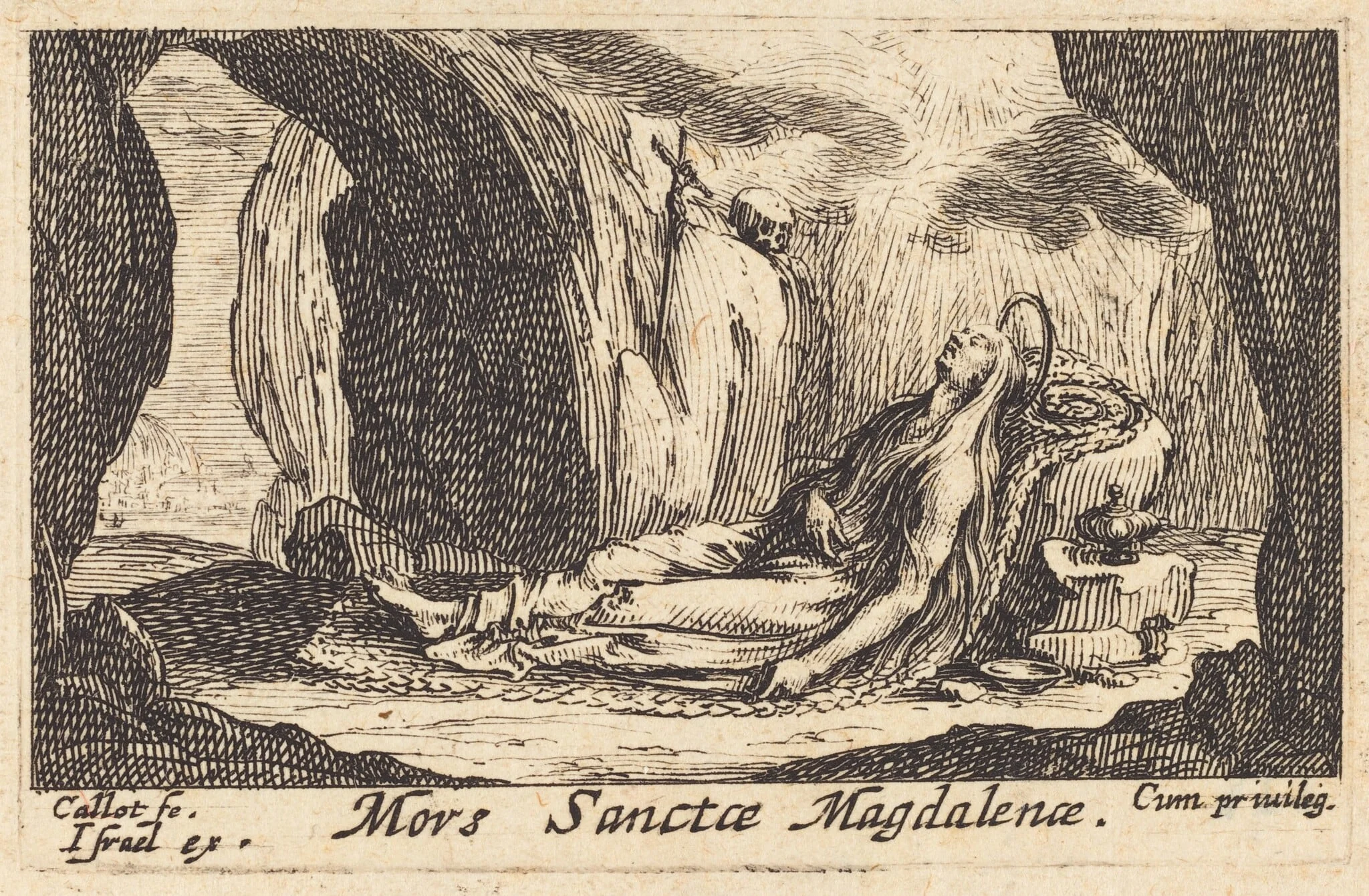 Death of the Magdalene, by Jacques Callot, ink, 1632