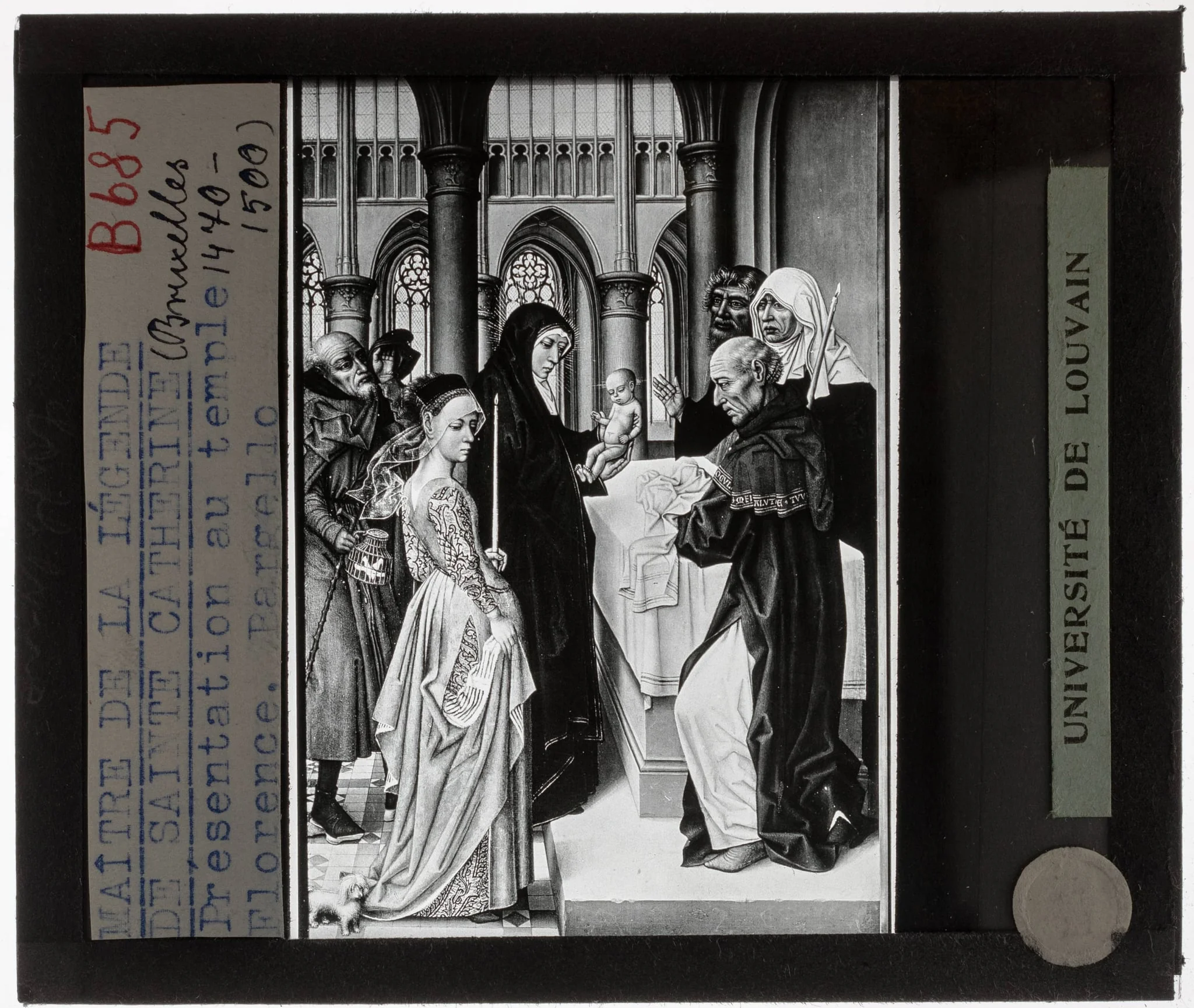 Meester van de Legende van Sint Catherina. Triptiek Maria-Lichtmis Presentatie in de tempel