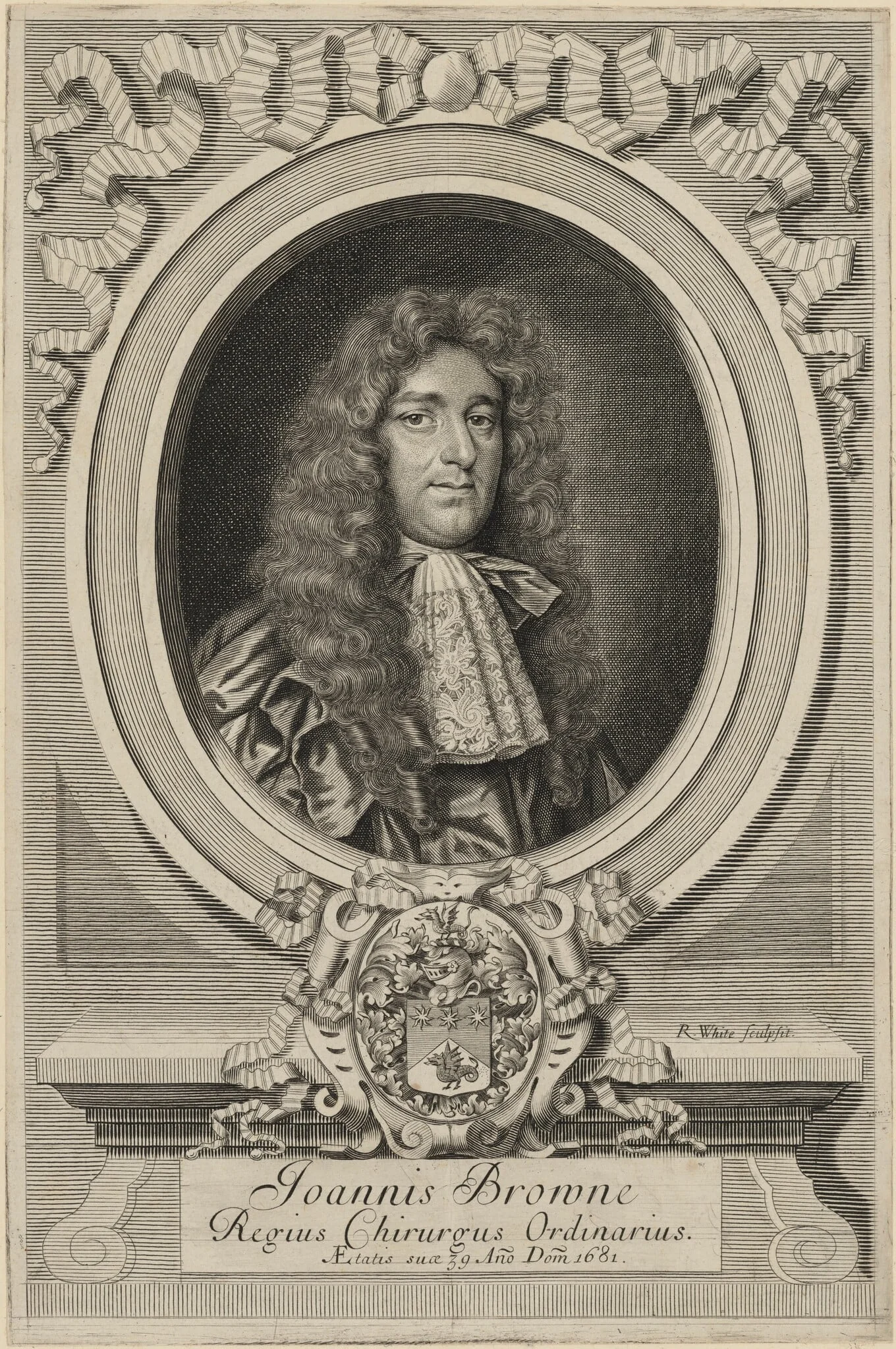 John Browne, by Robert White, ink, 1681