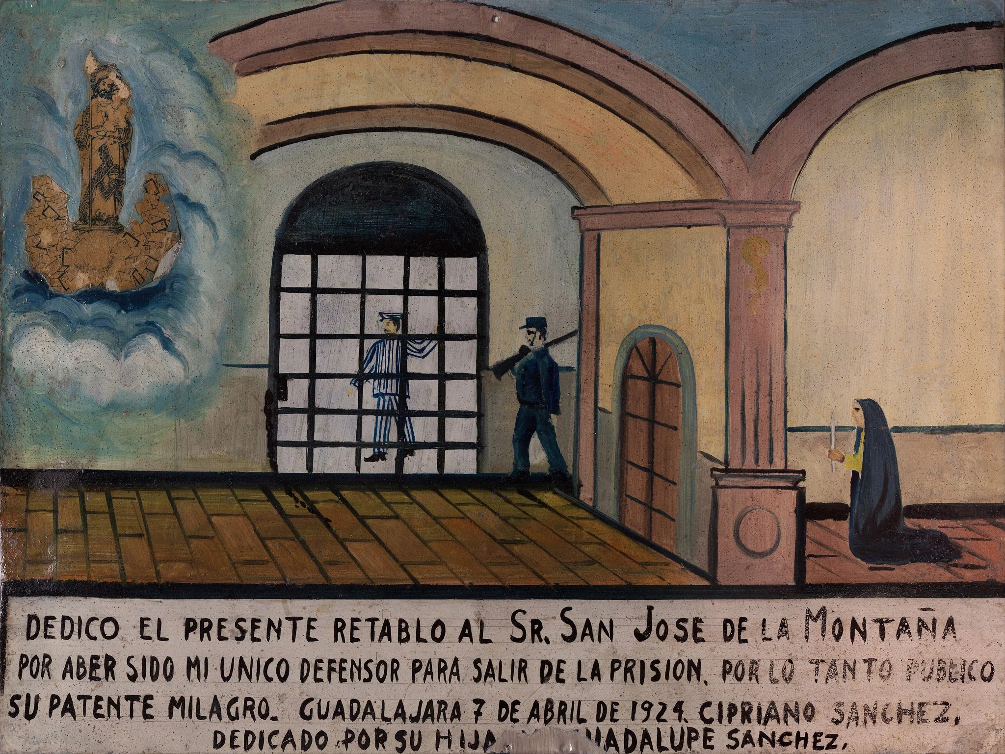 Votive ofering dedicated to Lord Saint Joseph, by Unknown, unspecified, 1924