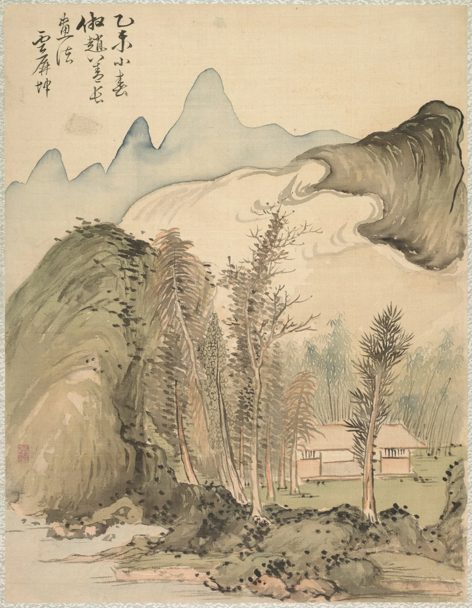 Hut Amidst the Trees, by Tsubaki Chinzan, 1847