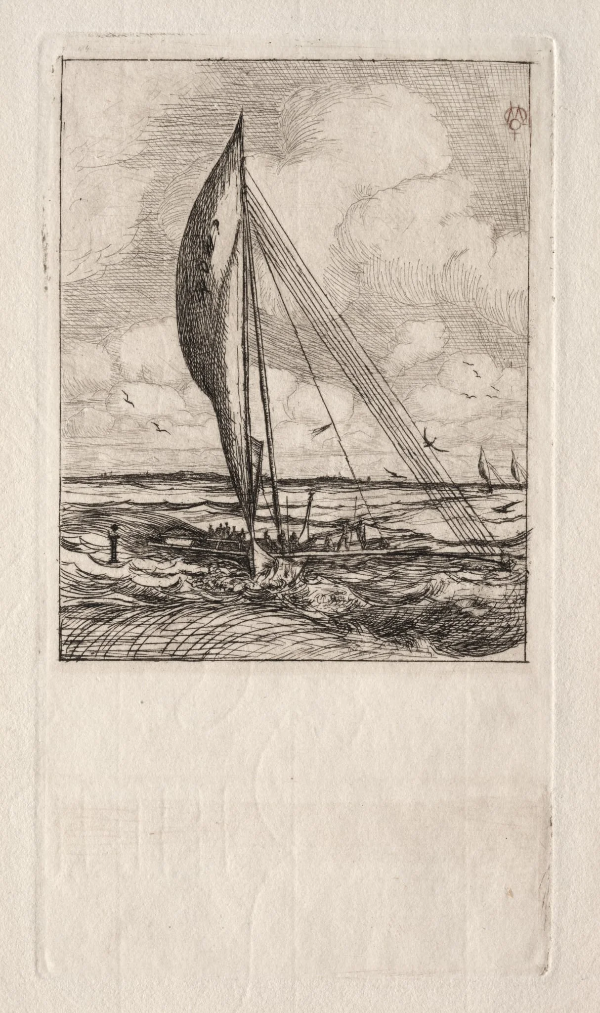 Swift Sailing Proa, Mulgrave Archipelago, Oceania, by Charles Meryon, 1866