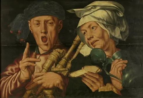 The bagpipe player and the merry woman