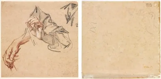 Study of Hands (recto); Sketch of a Hand (verso)