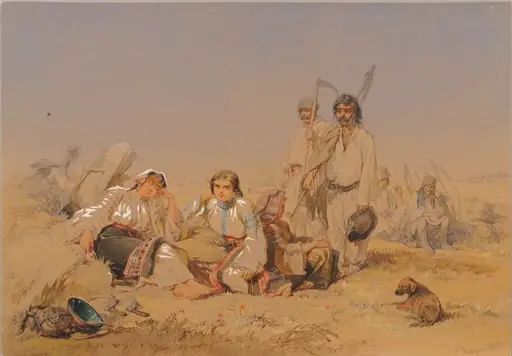 Țărani la cosit (amiază)