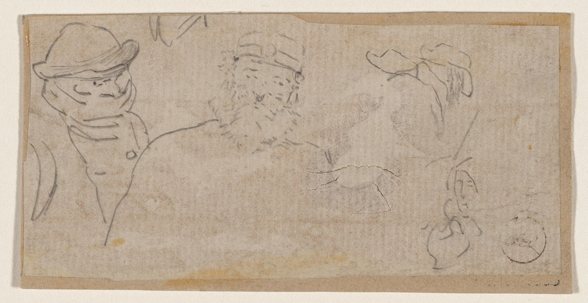 Preliminary Sketch for "The Passage" (La Traversee), by Félix-Hilaire Buhot, graphite, 1872