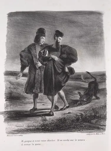 Illustrations for Faust: Faust, Méphistophélé and the barbet