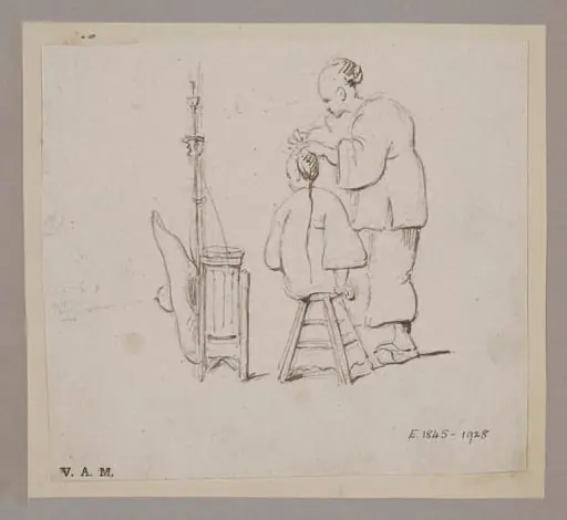 A Chinese barber and customer