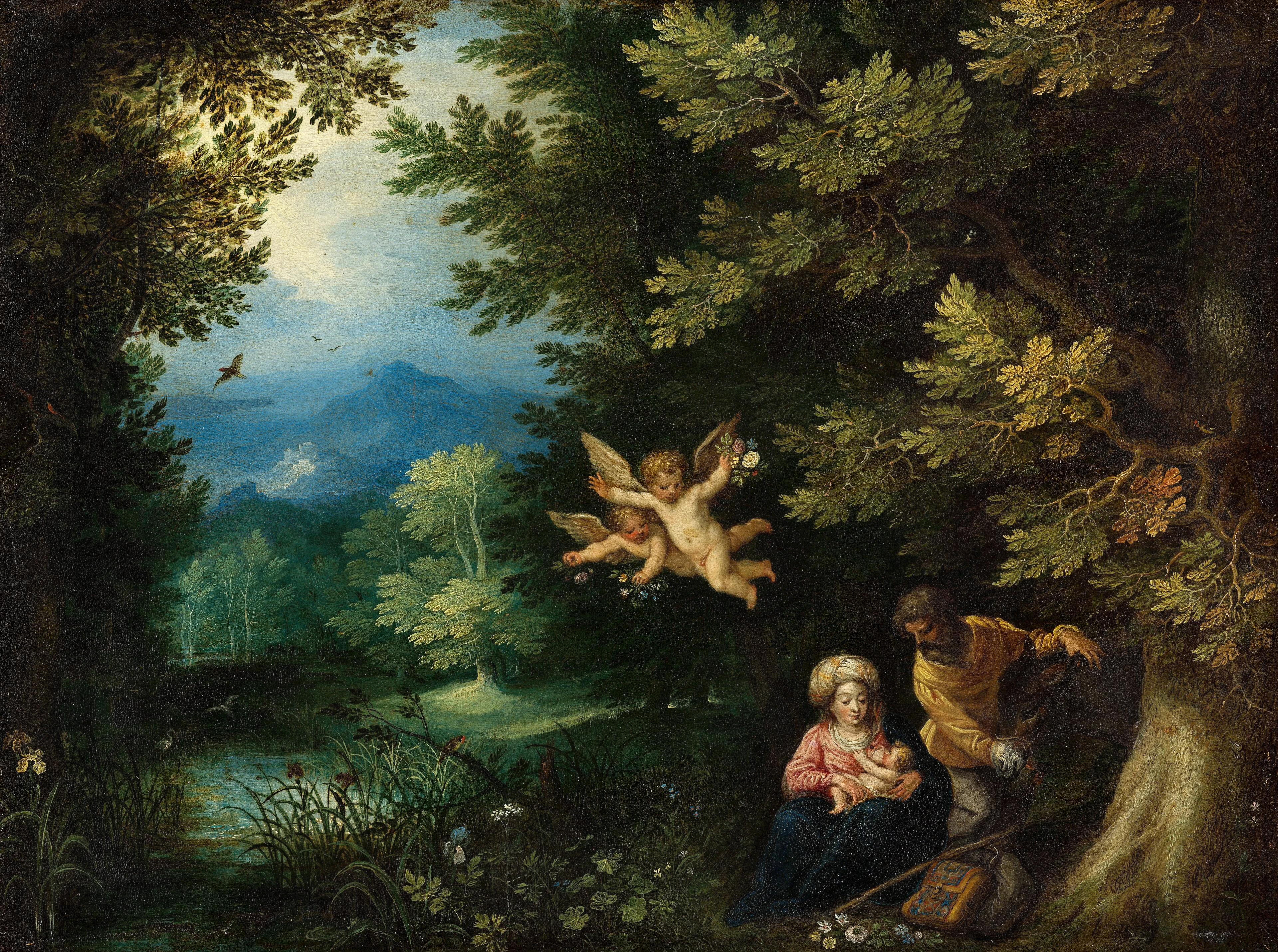 Rest on the Flight into Egypt, by Jan Brueghel, the elder, oil, 1598