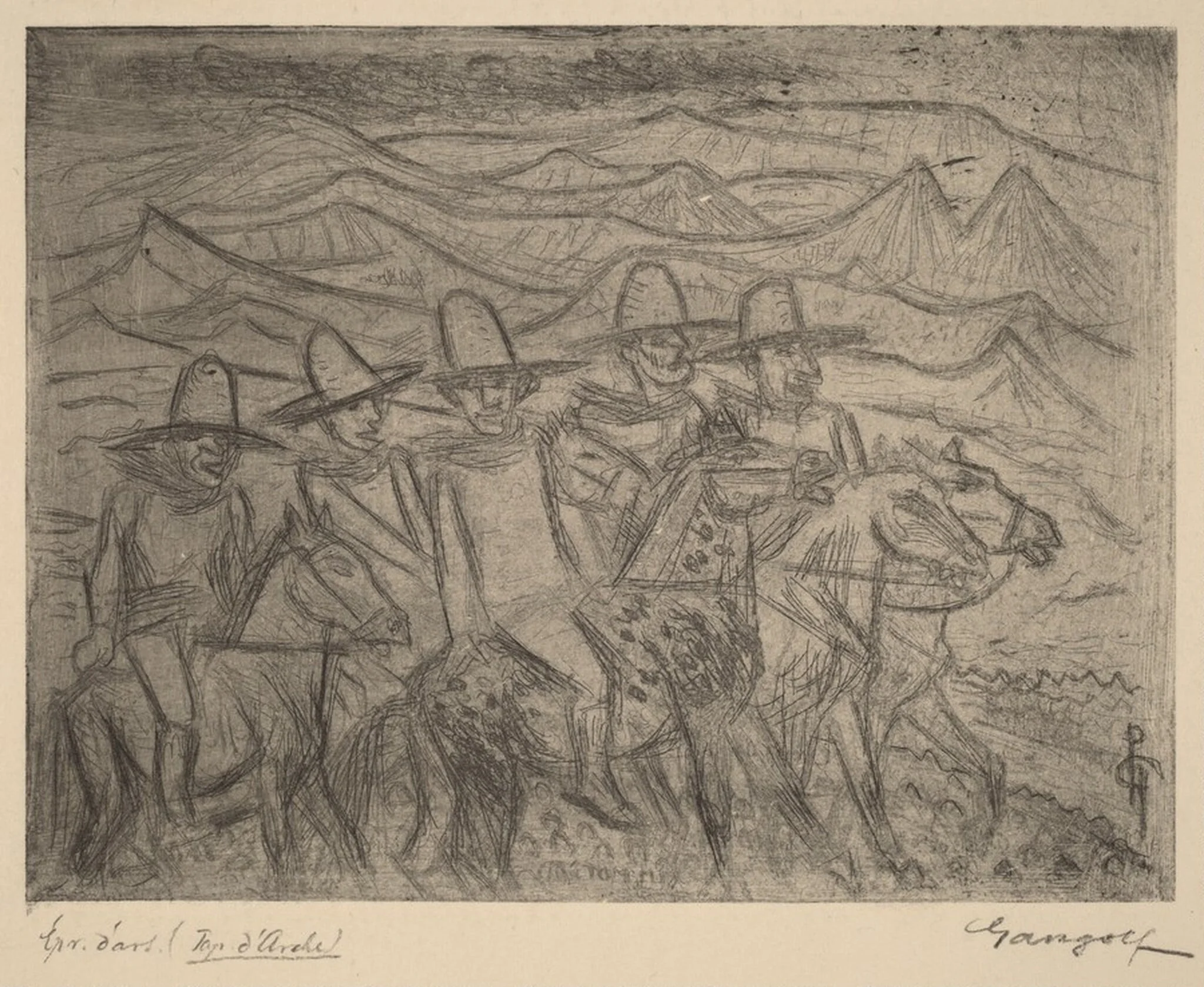Tom Mix I, by Paul Gangolf, ink, 1924