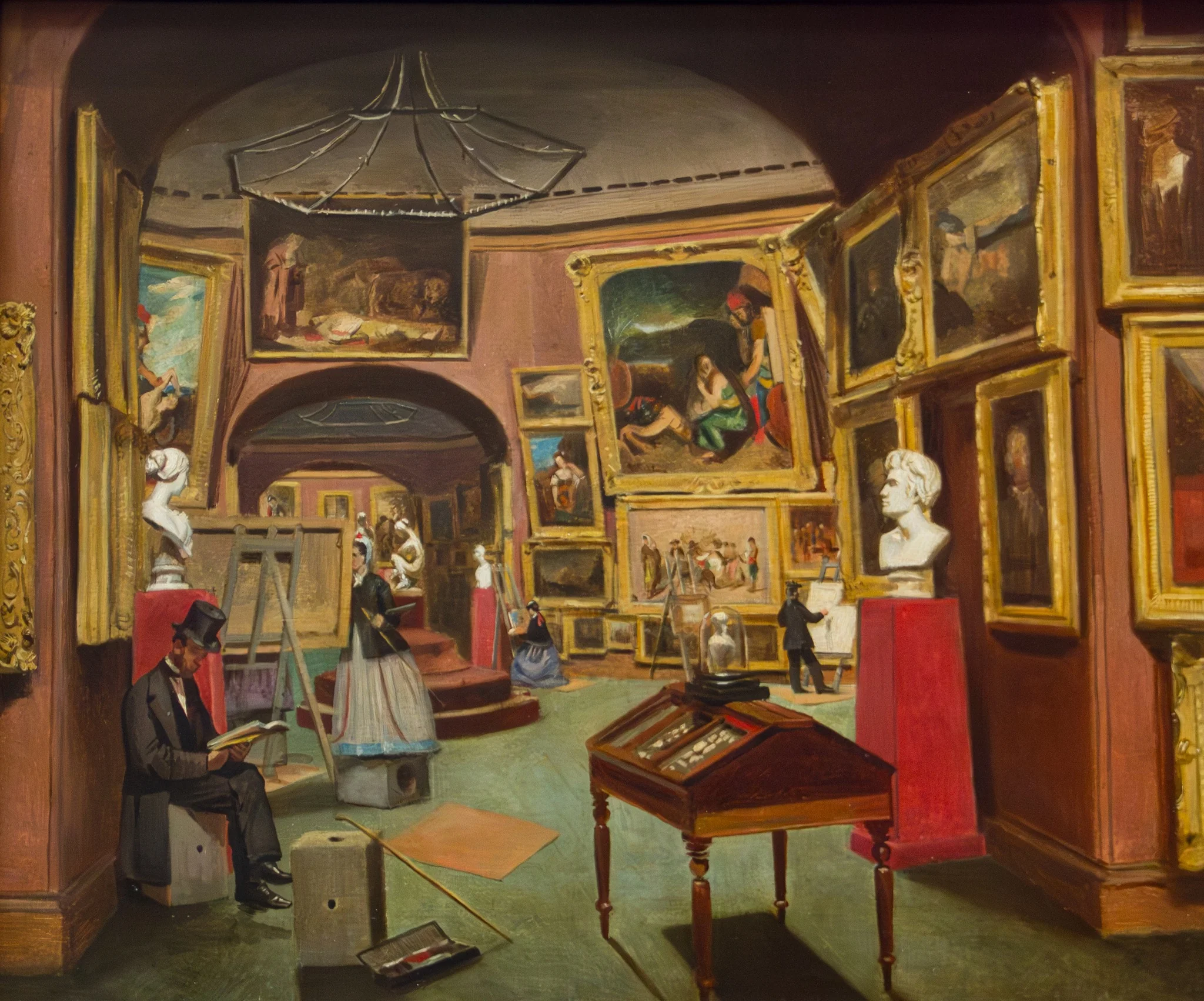 The Interior of the National Gallery of Scotland, c 1867 - 1877, by Unknown, oil, 1870