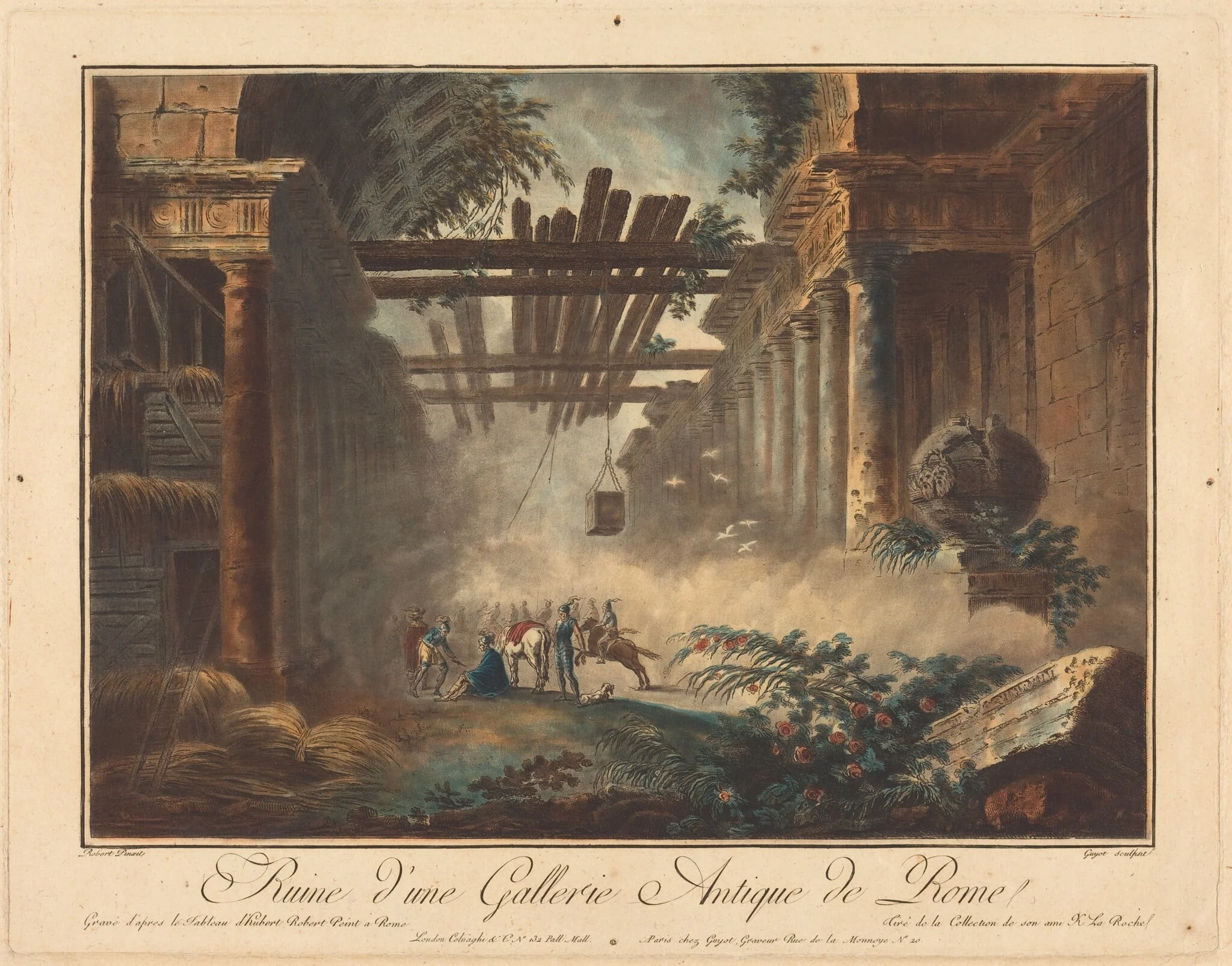 Ruine d'une Gallerie Antique de Rome, by Laurent Guyot, ink, 1796
