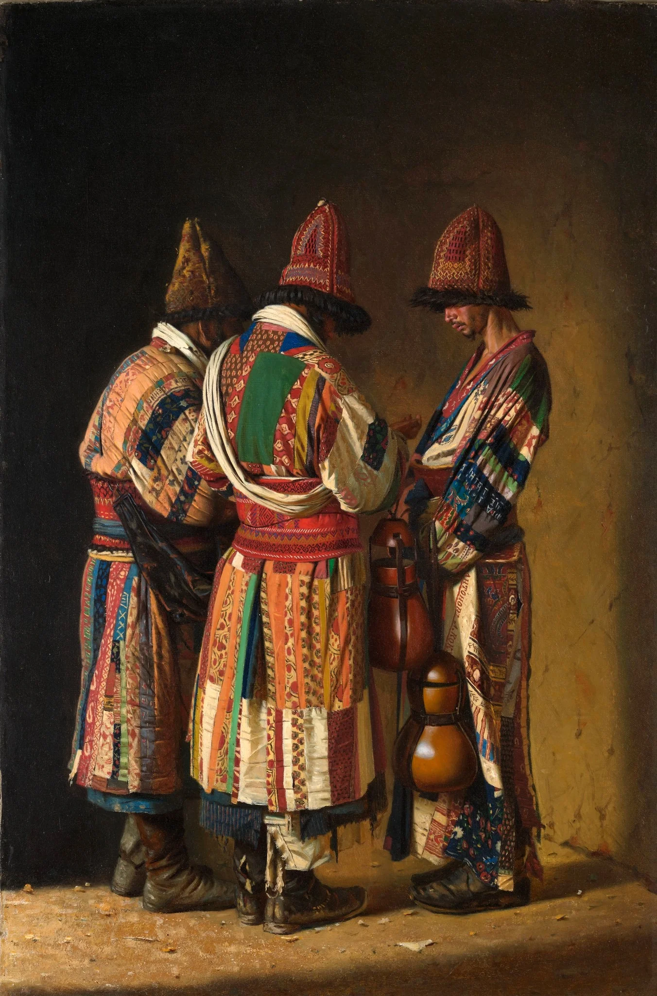 Dervishes in Festive Dress. Tashkent, by Vasily Vereshchagin, oil, 1870