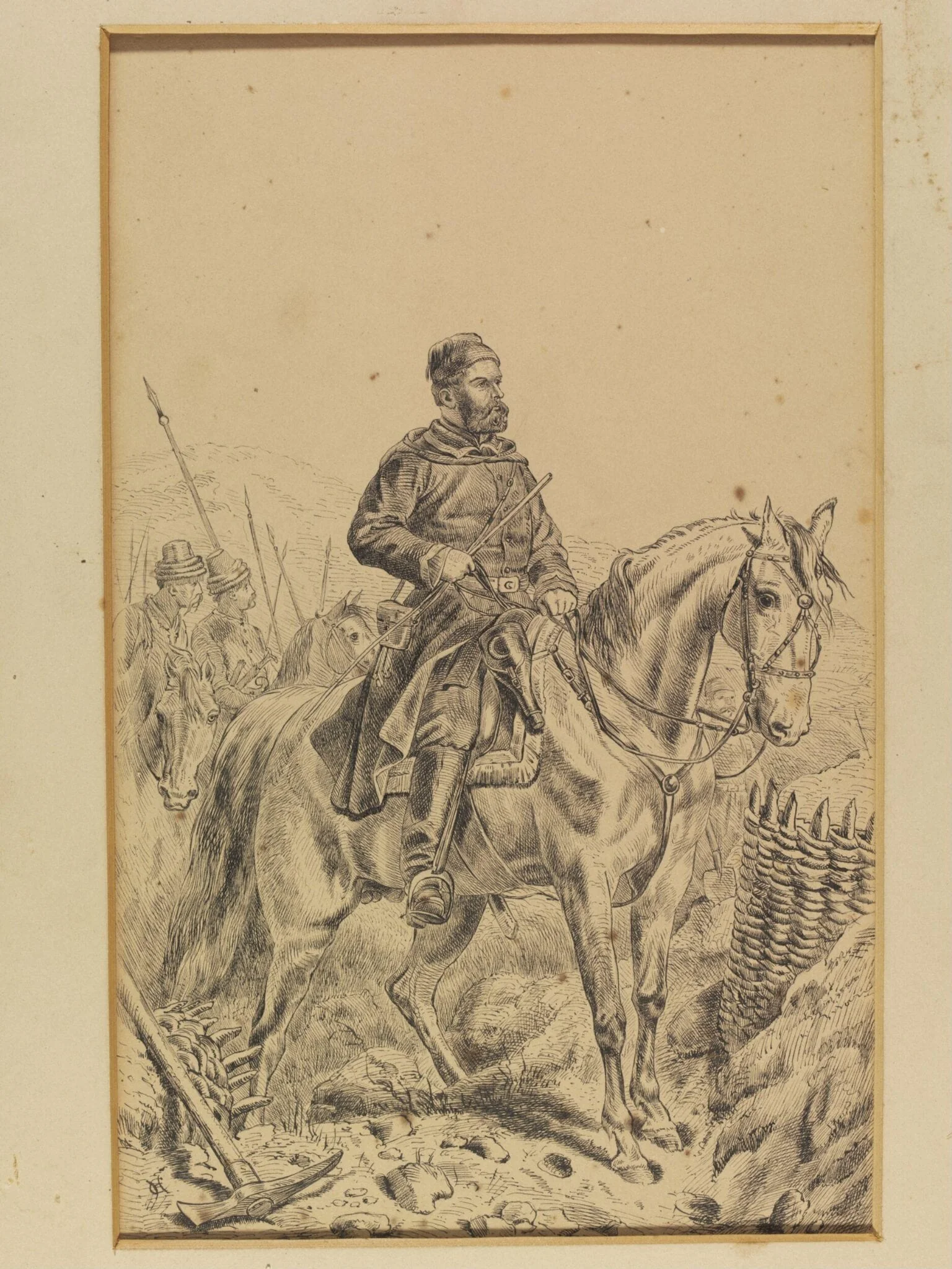 Osman Pasha, by Unknown, watercolor, 1878