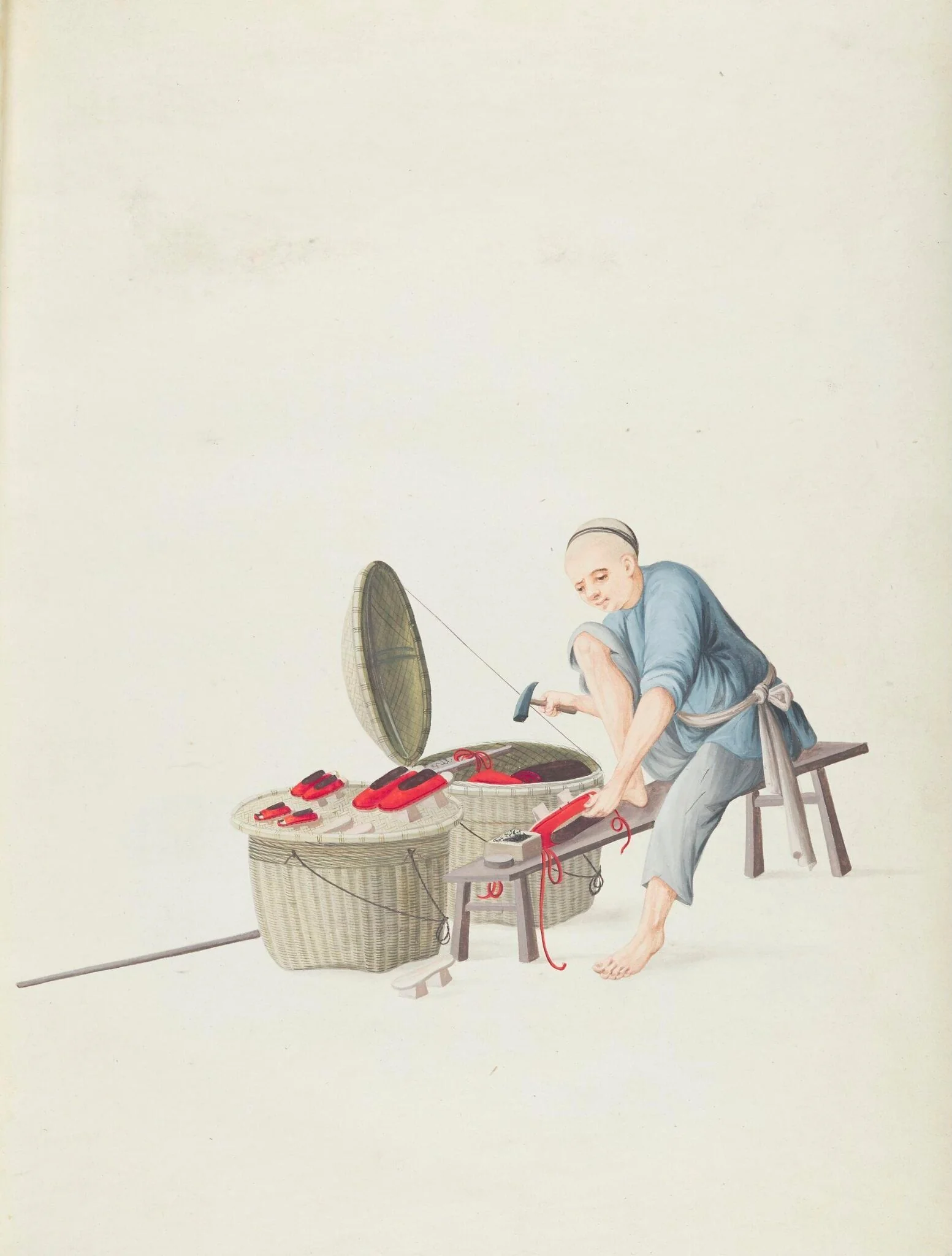 Cobbler, by Unknown, paint, 1800