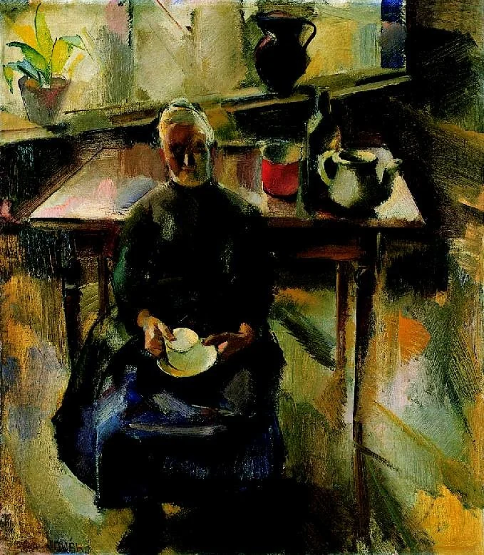 Interior (Kitchen), by Vilmos Aba-Novák, oil, 1927