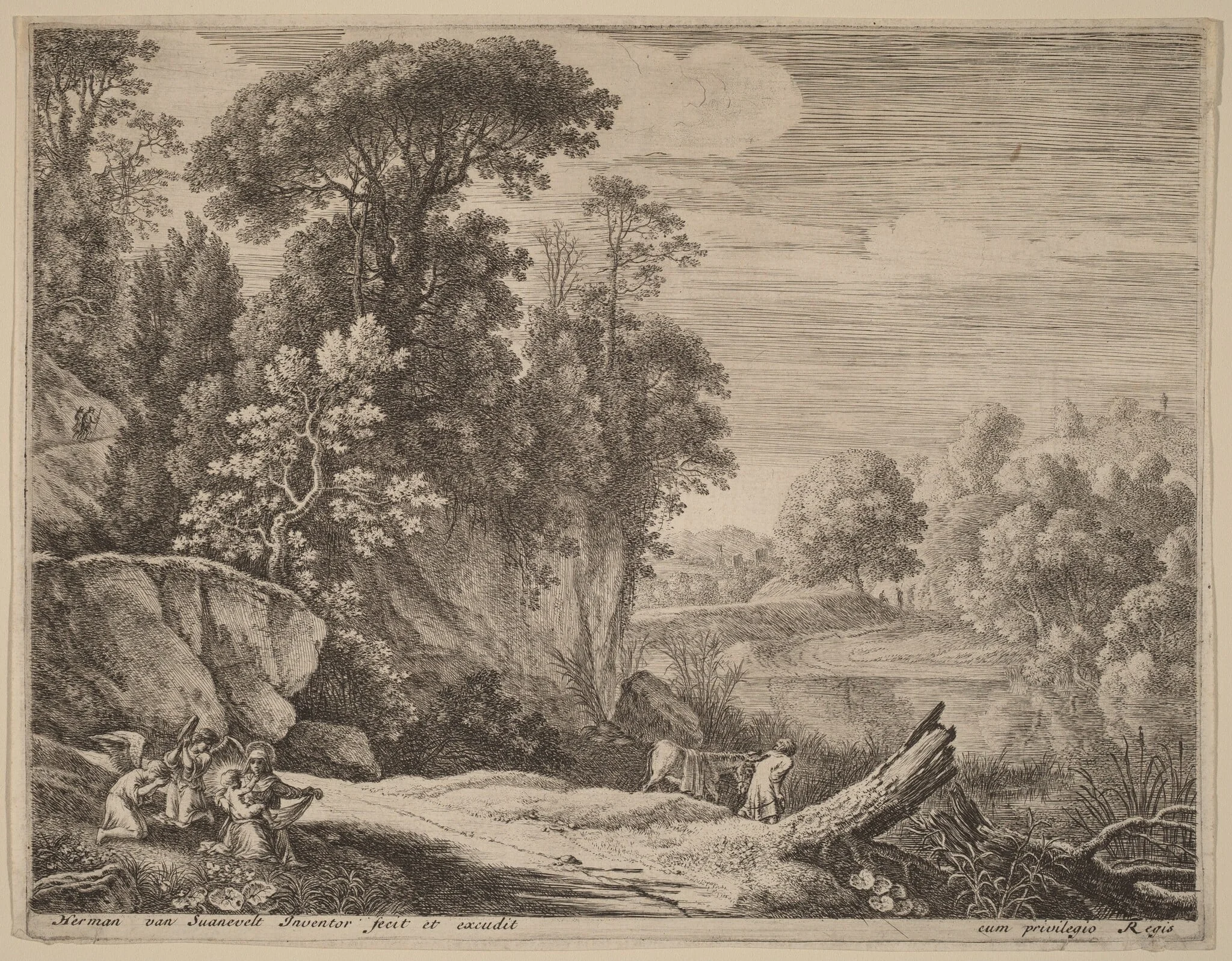 The Donkey Led to the River, by Herman van Swanevelt, ink, 1628