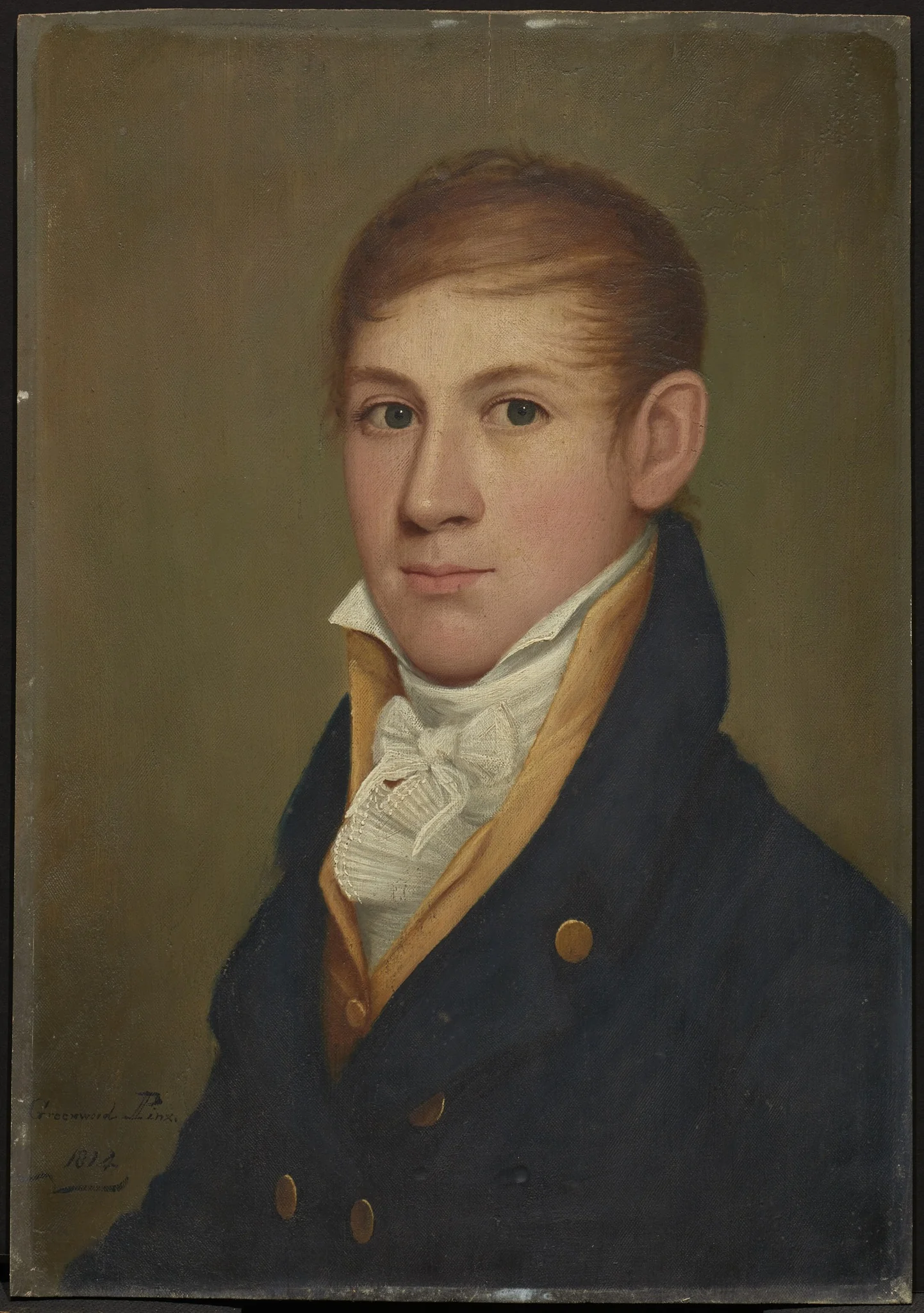 A Gentleman (one of pair of portraits), by Ethan Allen Greenwood, oil, 1814