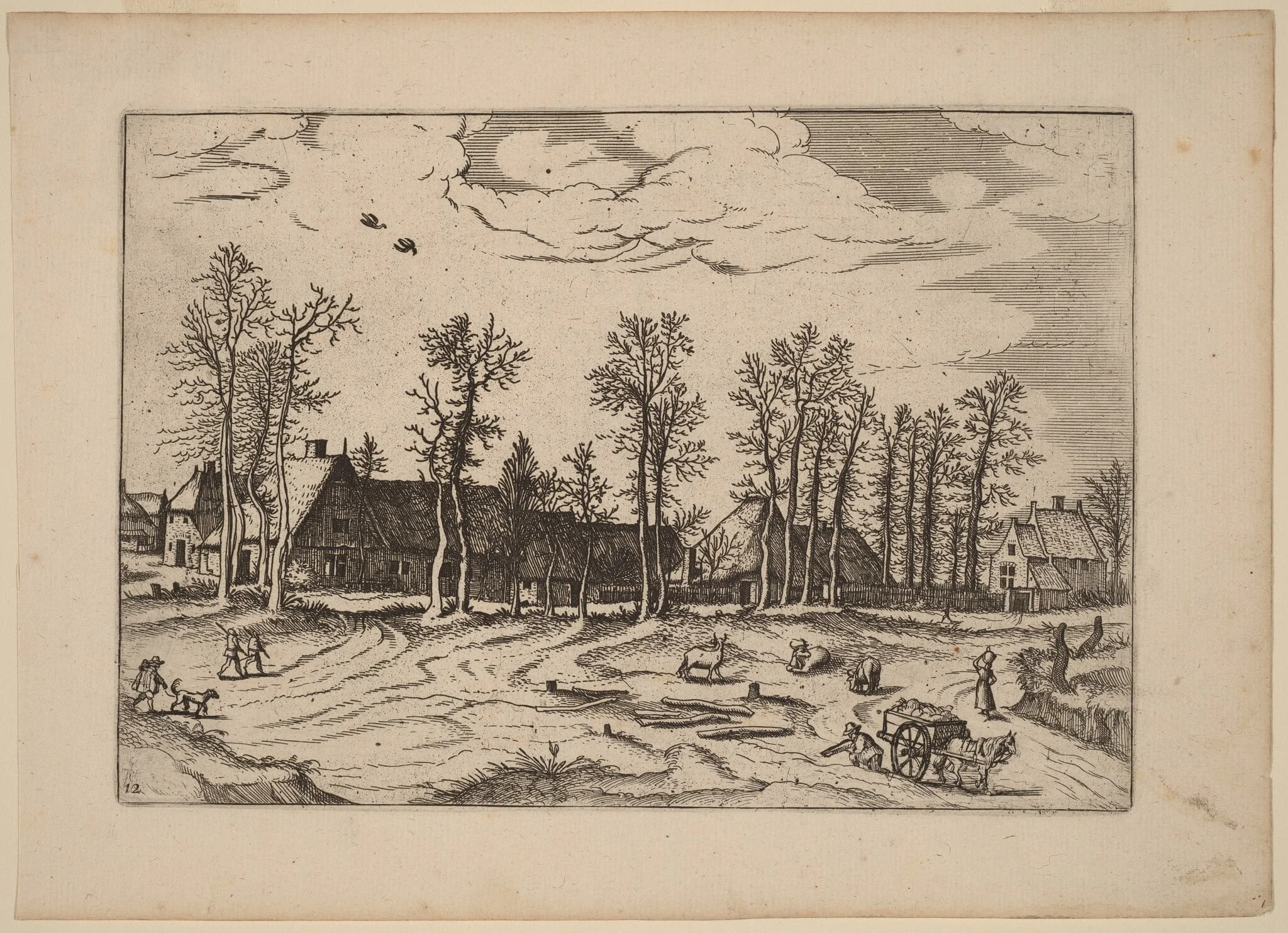 Farms, by Lucas van Doetechum, ink, 1676