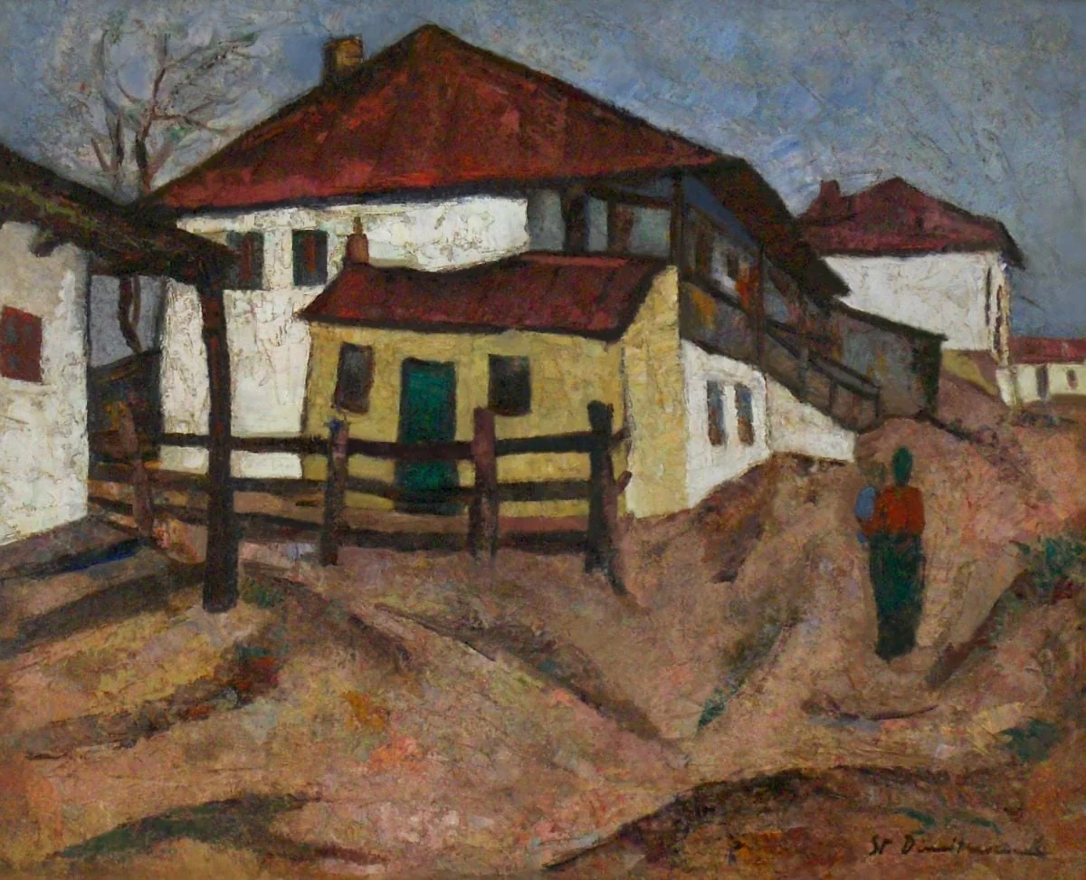Peisaj (Case gospodărești), by Ștefan Dimitrescu, unspecified, 1919