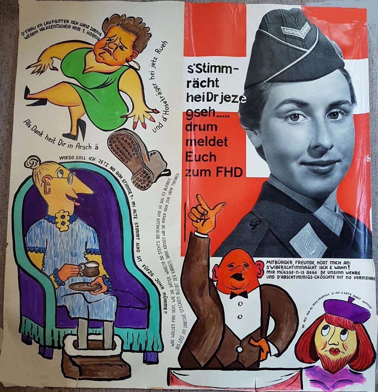 Fasnachtshelge "Fraueschtimmrächt", by Max Rickenbacher-Hufschmid, unspecified, 1959