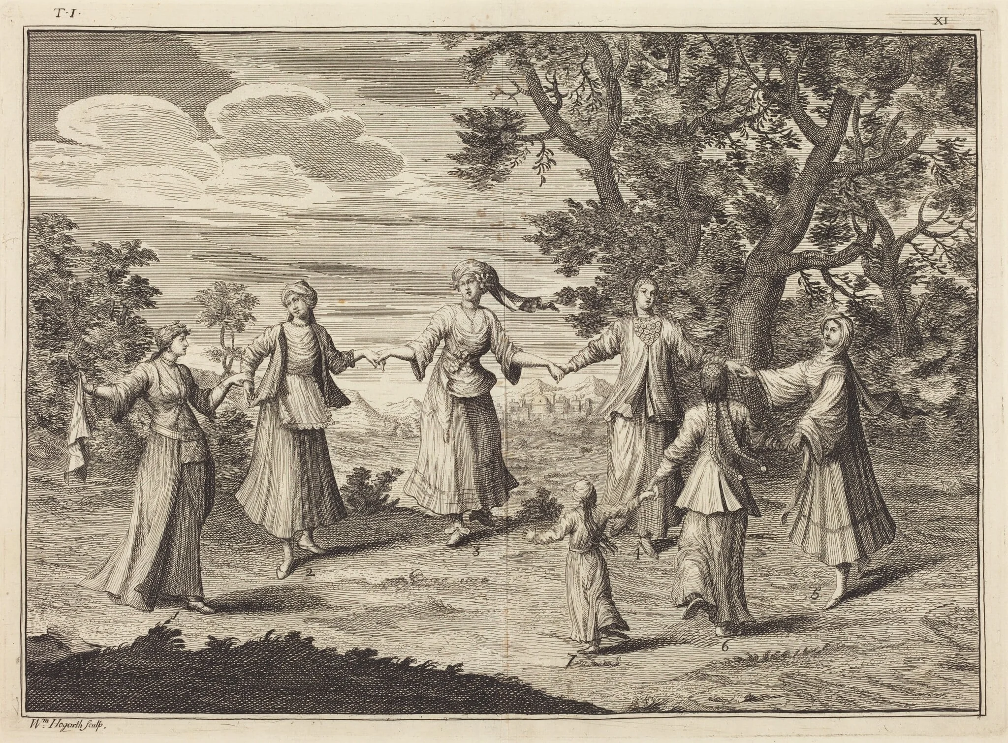 A Native Dance, by William Hogarth, ink, 1723