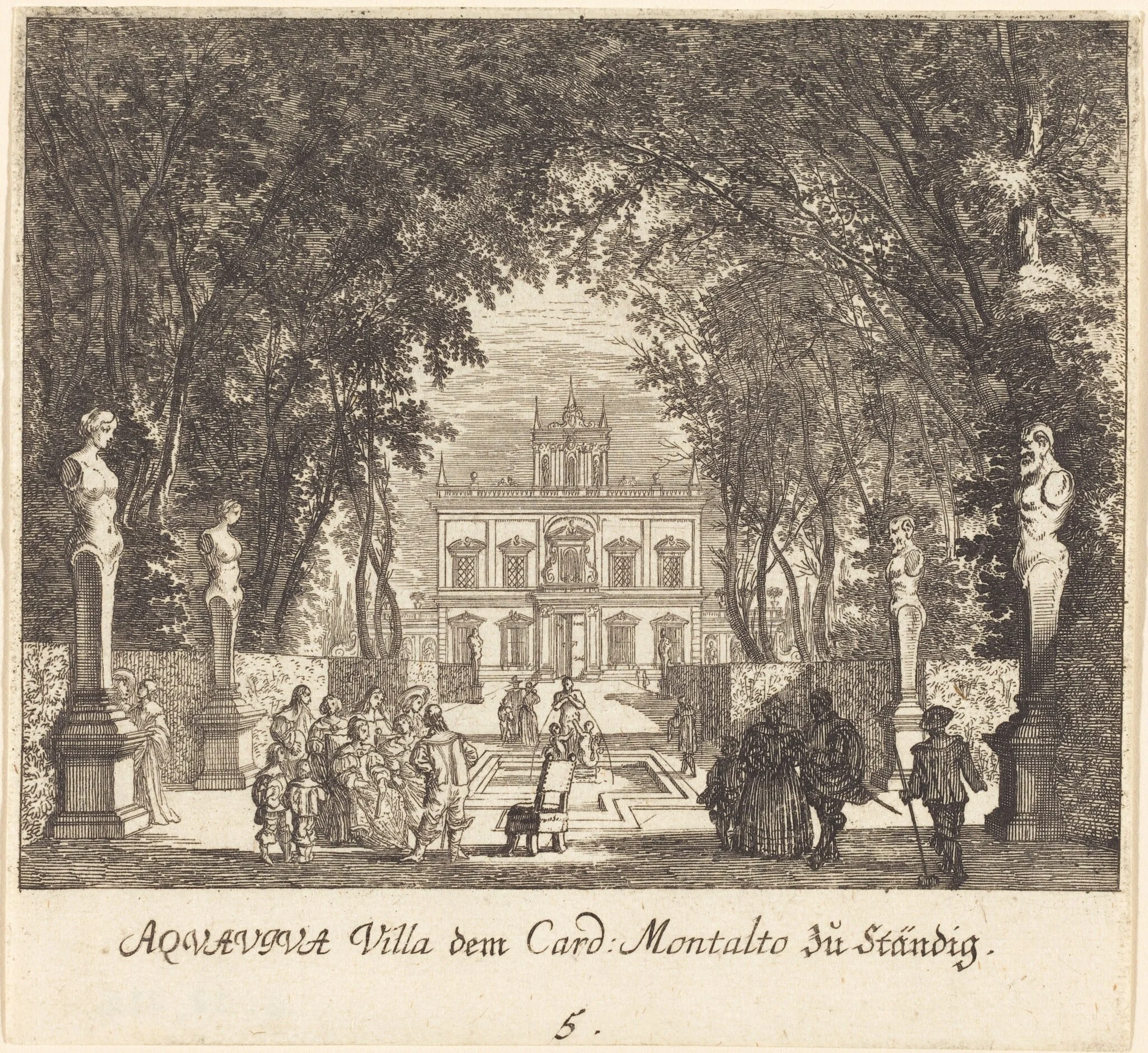 Villa Aquaviva, by Melchior Küsel, ink, 1681