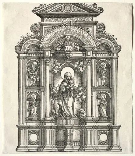 Great Altar with the Virgin, in a border with SS. Christopher, George, Barbara, Catherine