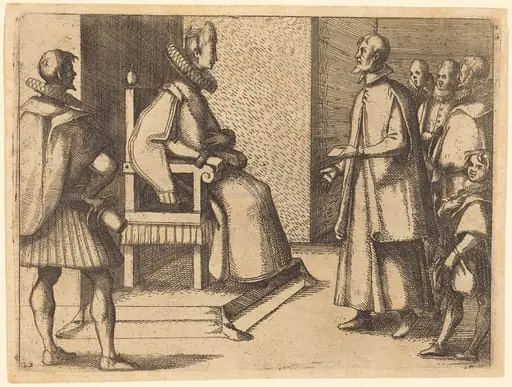 The Envoy of Tuscany thanking the Queen