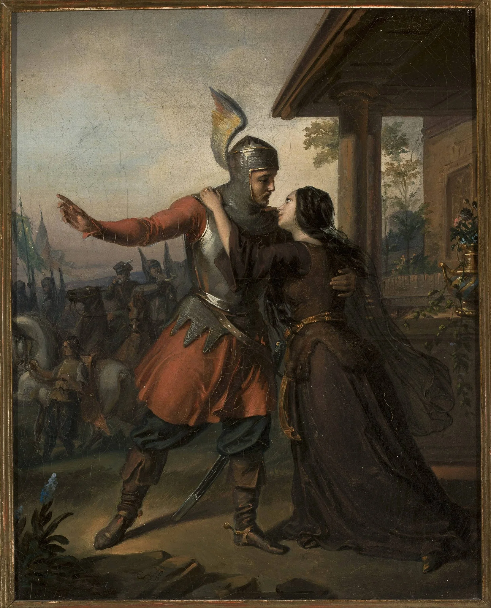Wacław's farewell to Maria, by Józef Simmler, oil, 1848