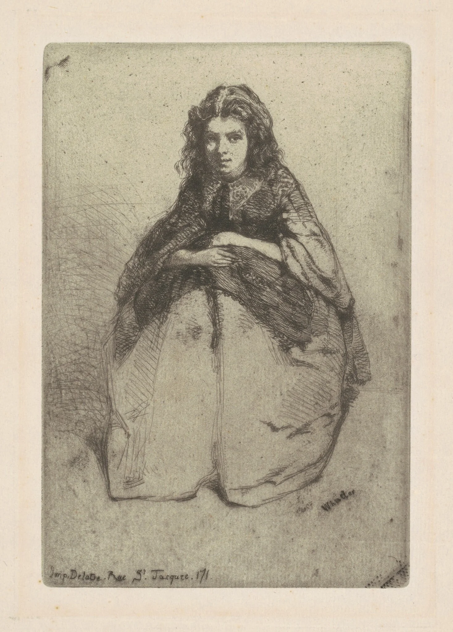 Fumette, by James McNeill Whistler, ink, 1858