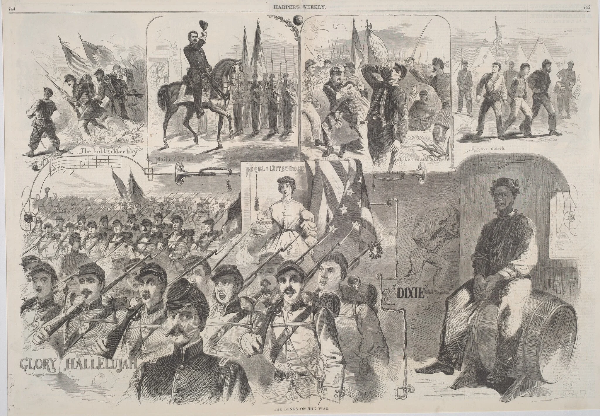 The Songs of War, by American 19th Century, ink, 1861
