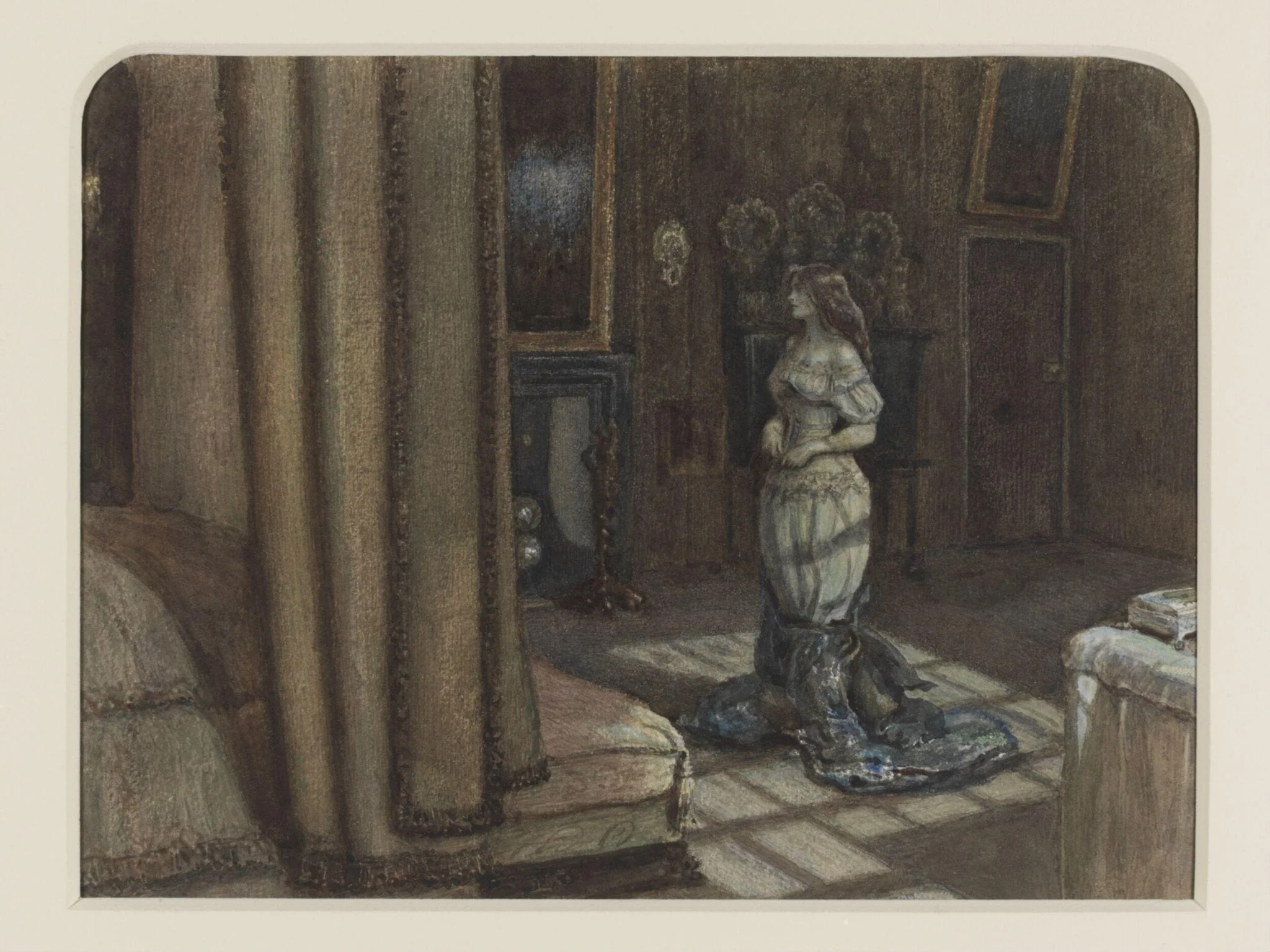 The Eve of St. Agnes, by John Everett Millais, watercolor, 1863