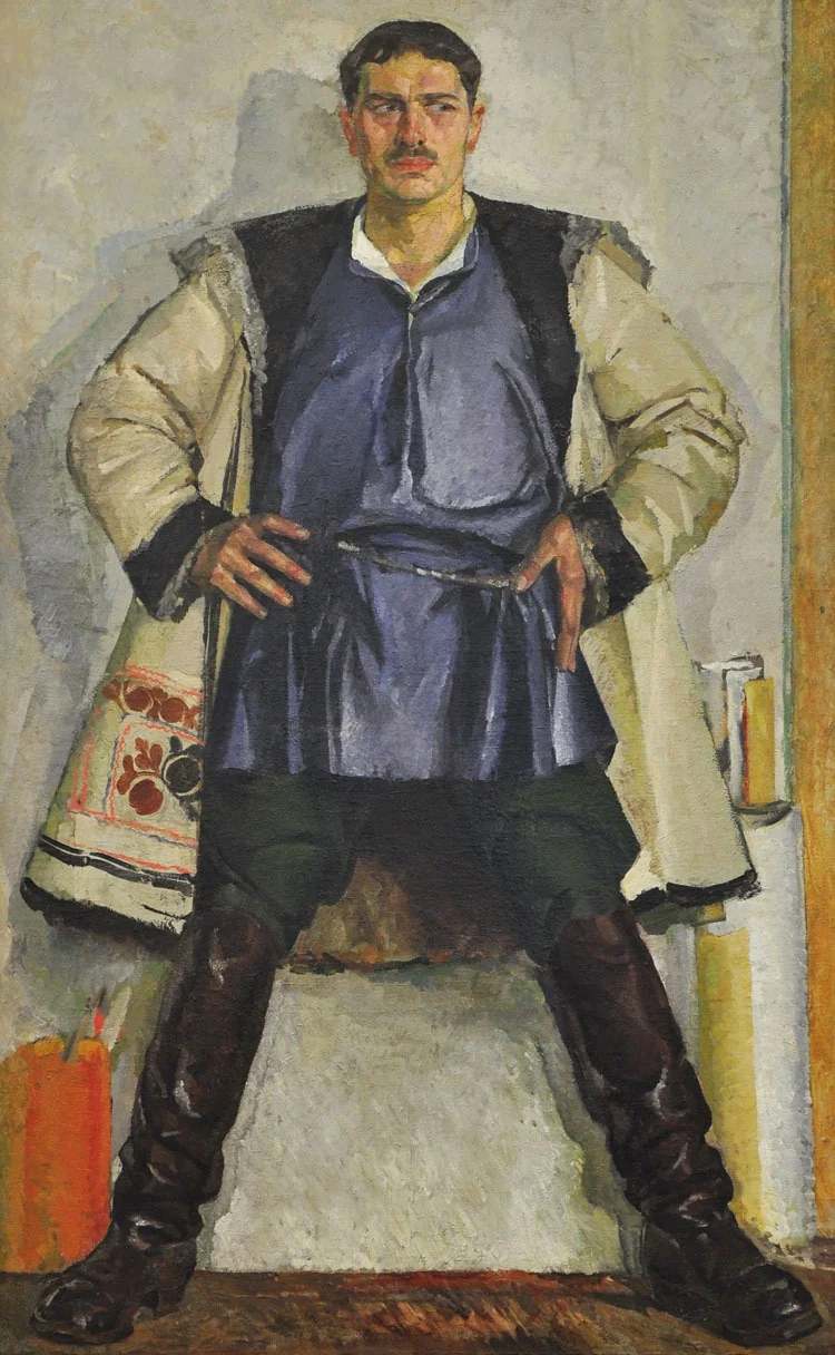 Self-portrait in a white coat, by Fedir Krychevsky, unspecified, 1929