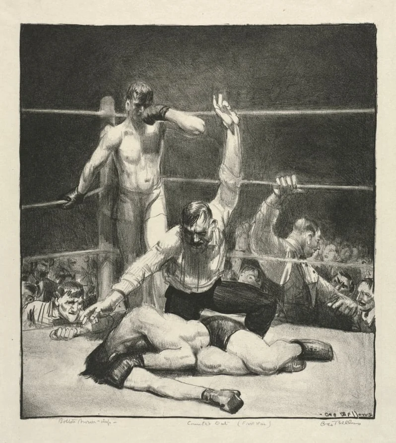 Counted Out, First Stone, by George Bellows, 1921