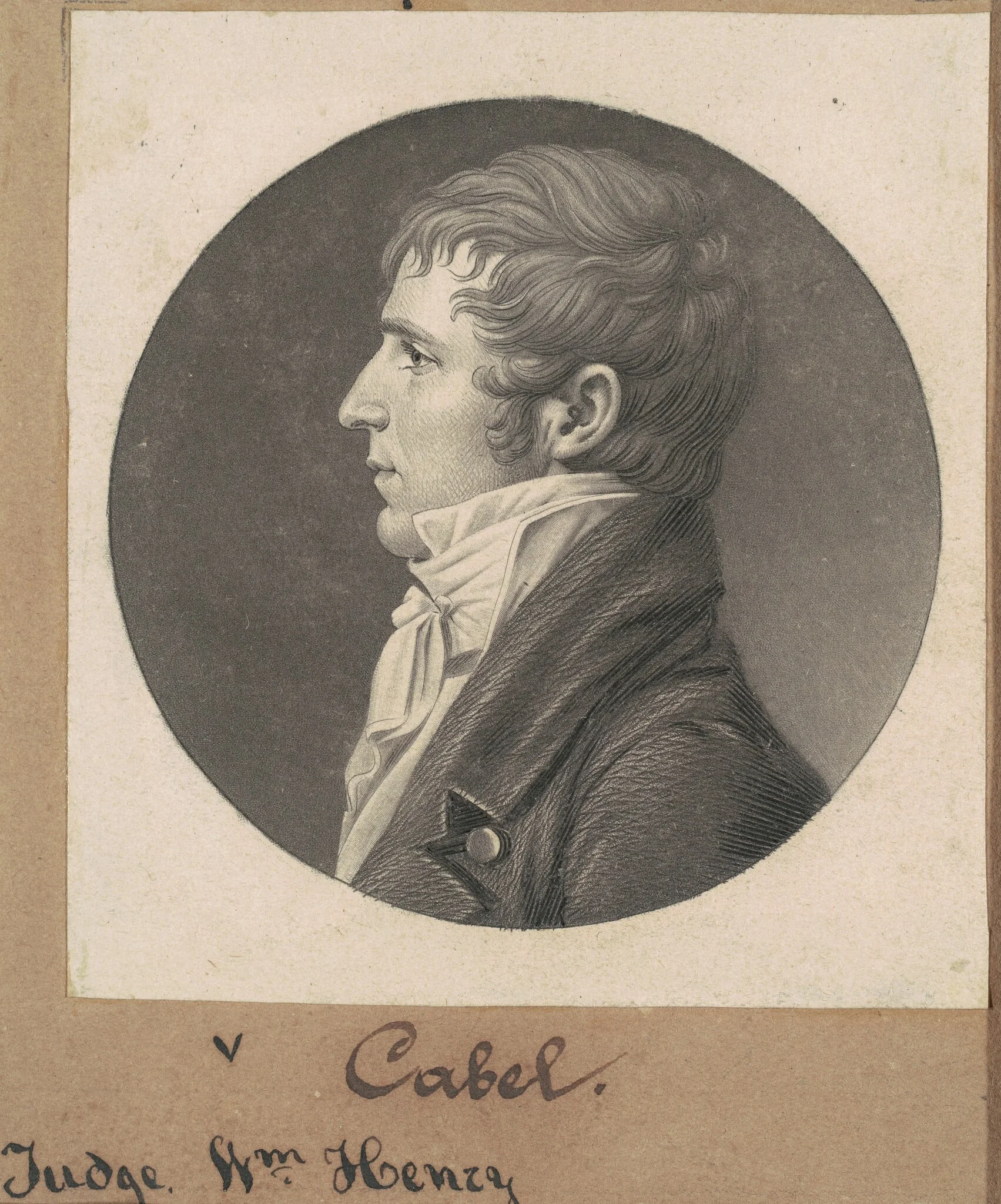 William H. Cabell, by Charles Balthazar Julien Févret de Saint-Mémin, ink, 1807
