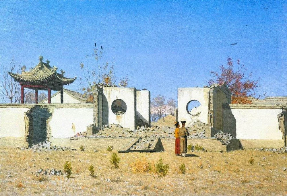Ruins of Chinese sanctuary. Ak-Kent, by Vasily Vereshchagin, unspecified, 1869