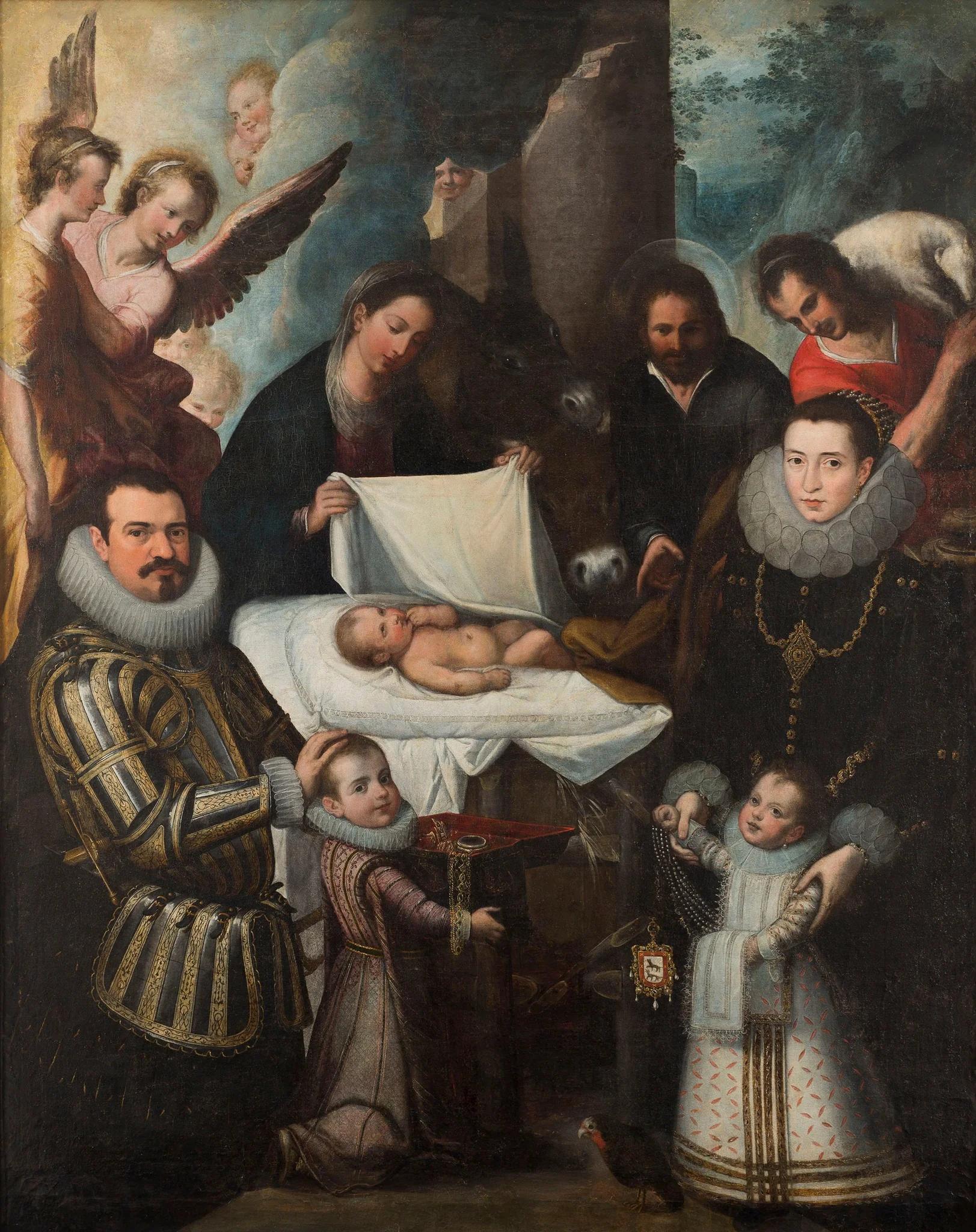 Adoration of Christ with the Ayala family, by Juan de las Roelas, oil, 1605