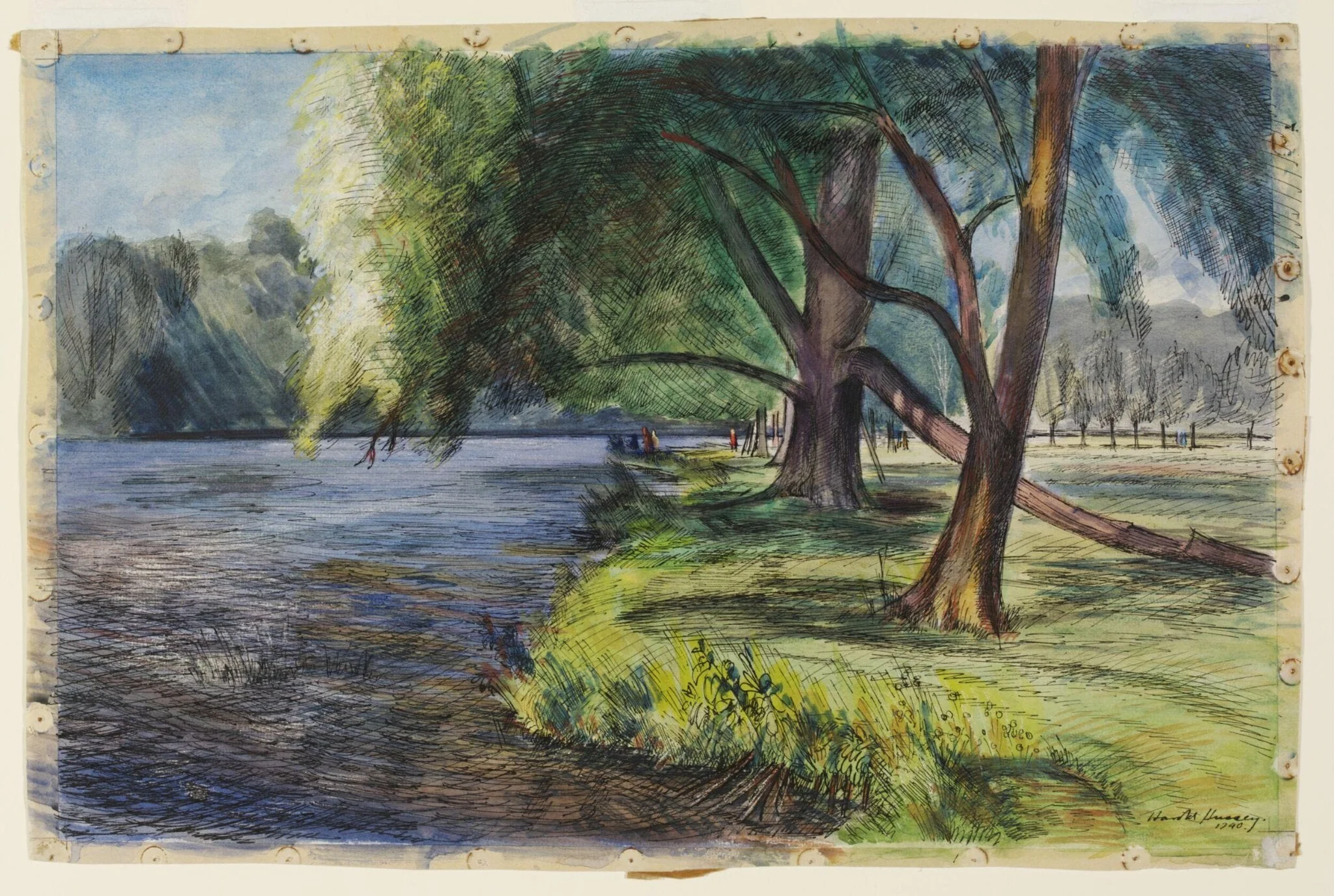 The Thames near Hurley, by Philip Hussey, watercolor, 1940