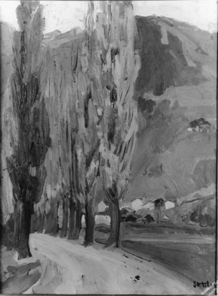Pappelallee im Wallis, by Martha Stettler, oil, 1929