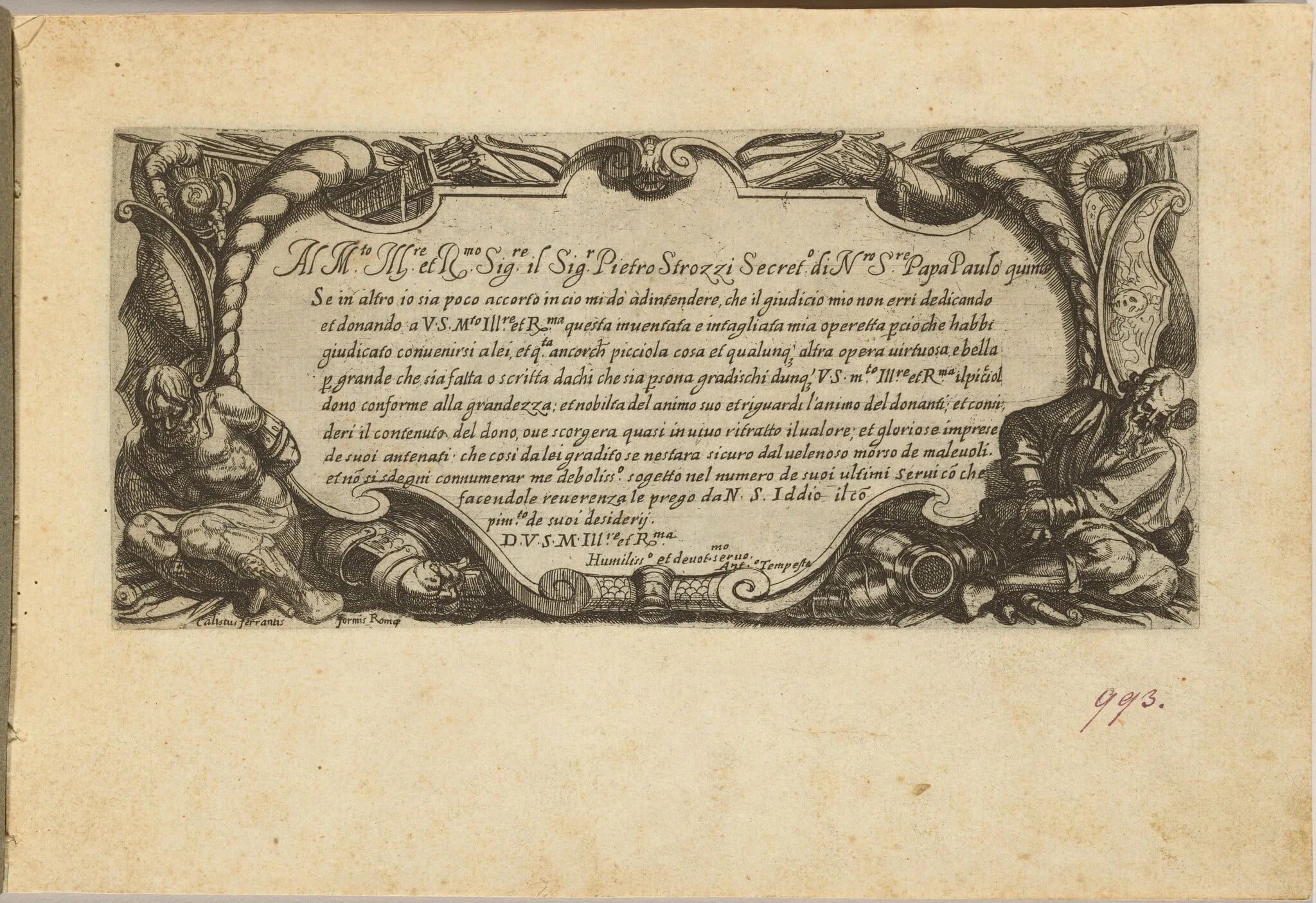 Frontispiece: Dedication to Pietro Strozzi