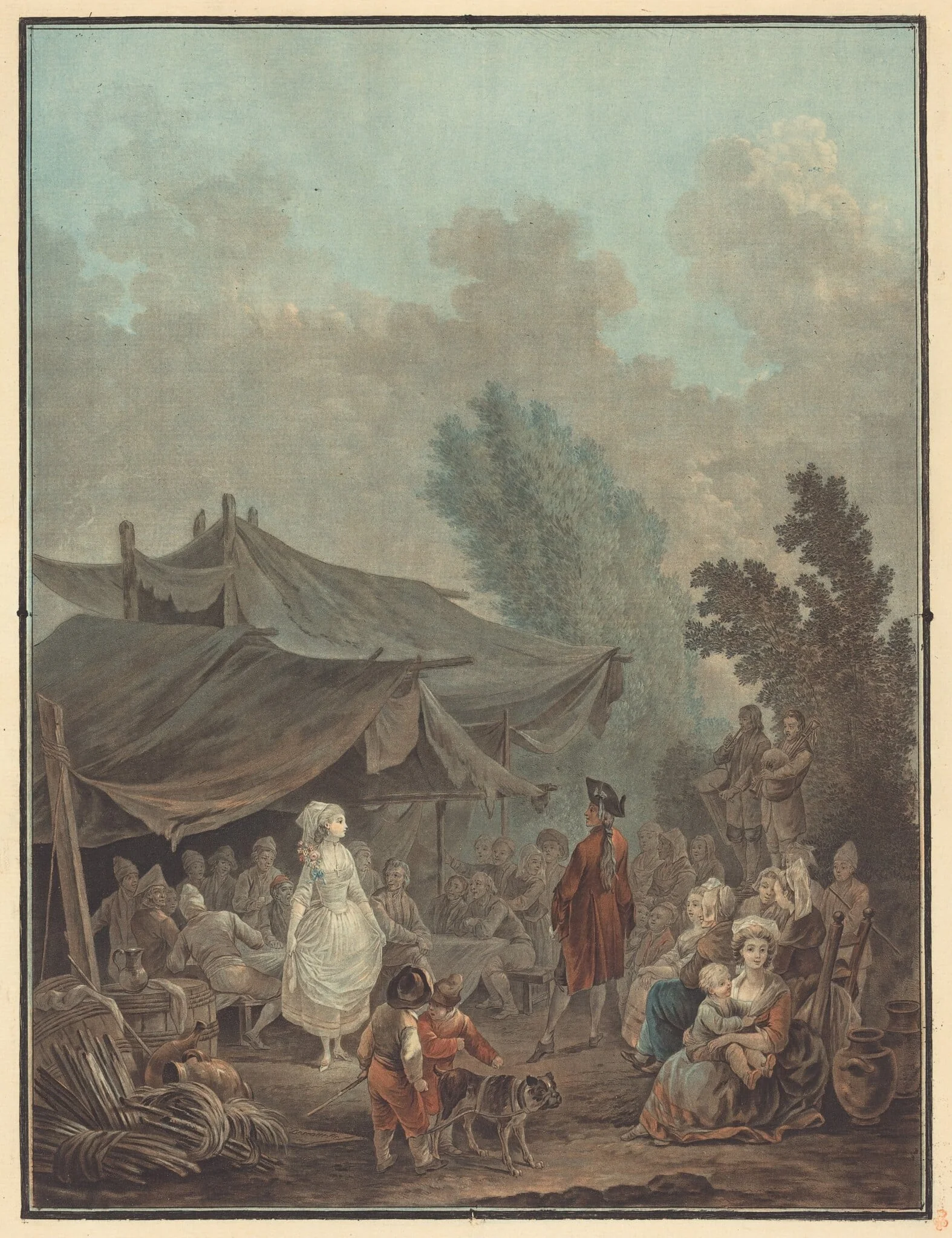 Noce de Village (Village Wedding), by Charles-Melchior Descourtis, ink, 1785