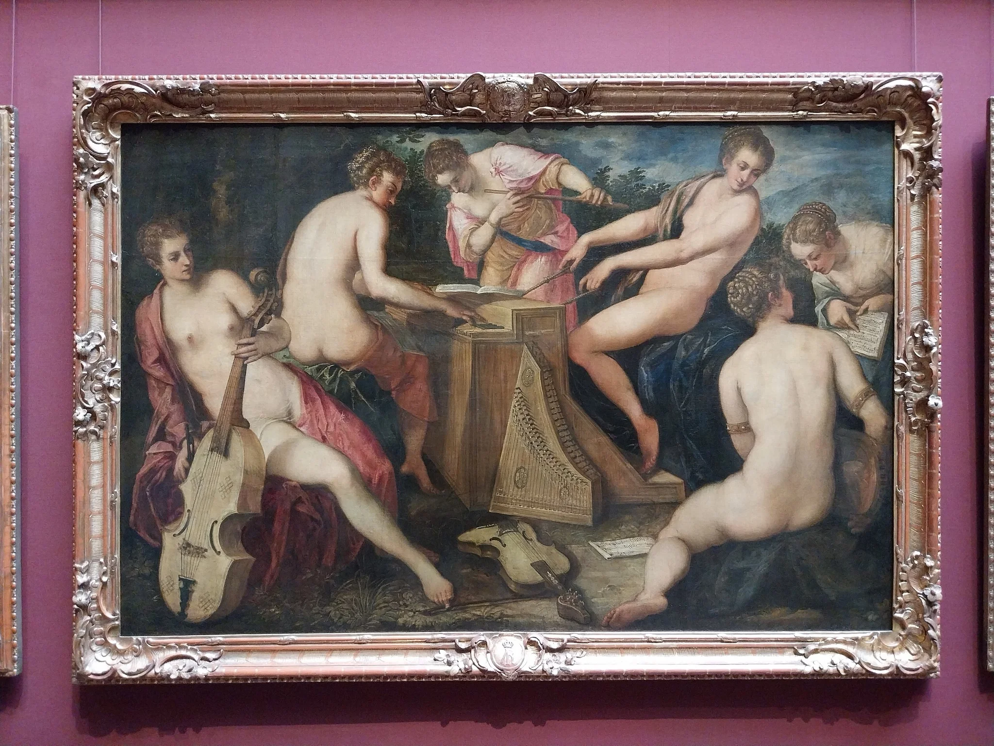 music-making women, by Domenico Tintoretto, oil, 1590