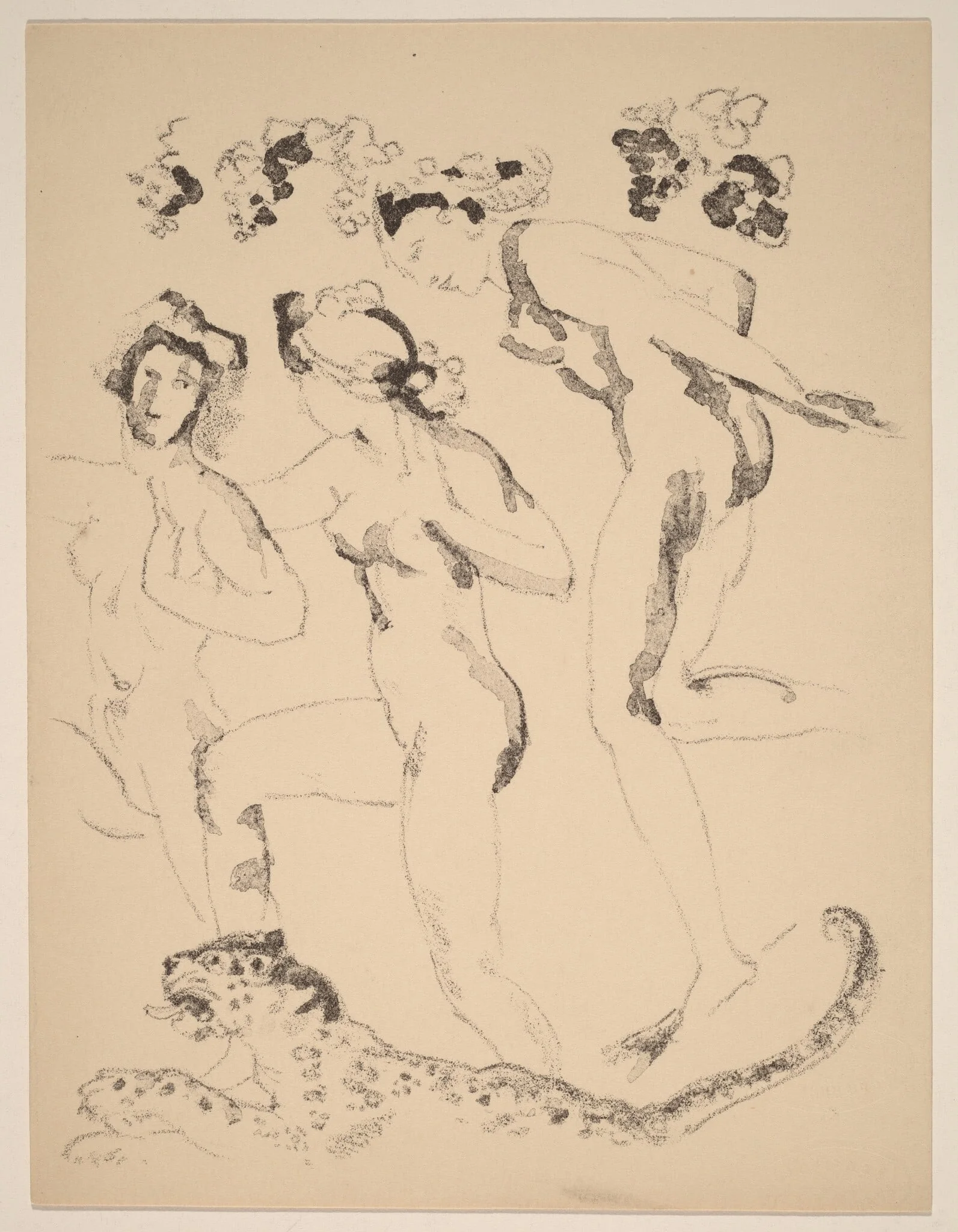 Bacchantes, by Arthur Bowen Davies, ink, 1920