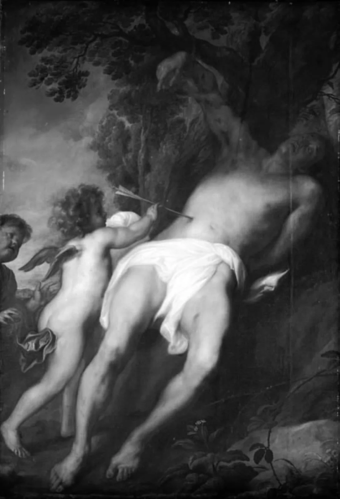 St Sebastian Being Tended by Two Angels, by Unknown, 1750